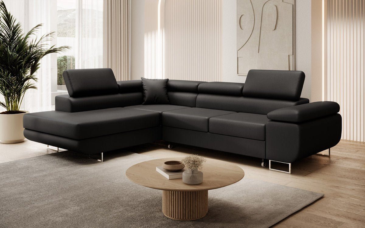 Luxusbetten24 Schlafsofa Designer Sofa Aston Kunstleder, mit Stauraum und Schlaffunktion – Bild 2 von 2