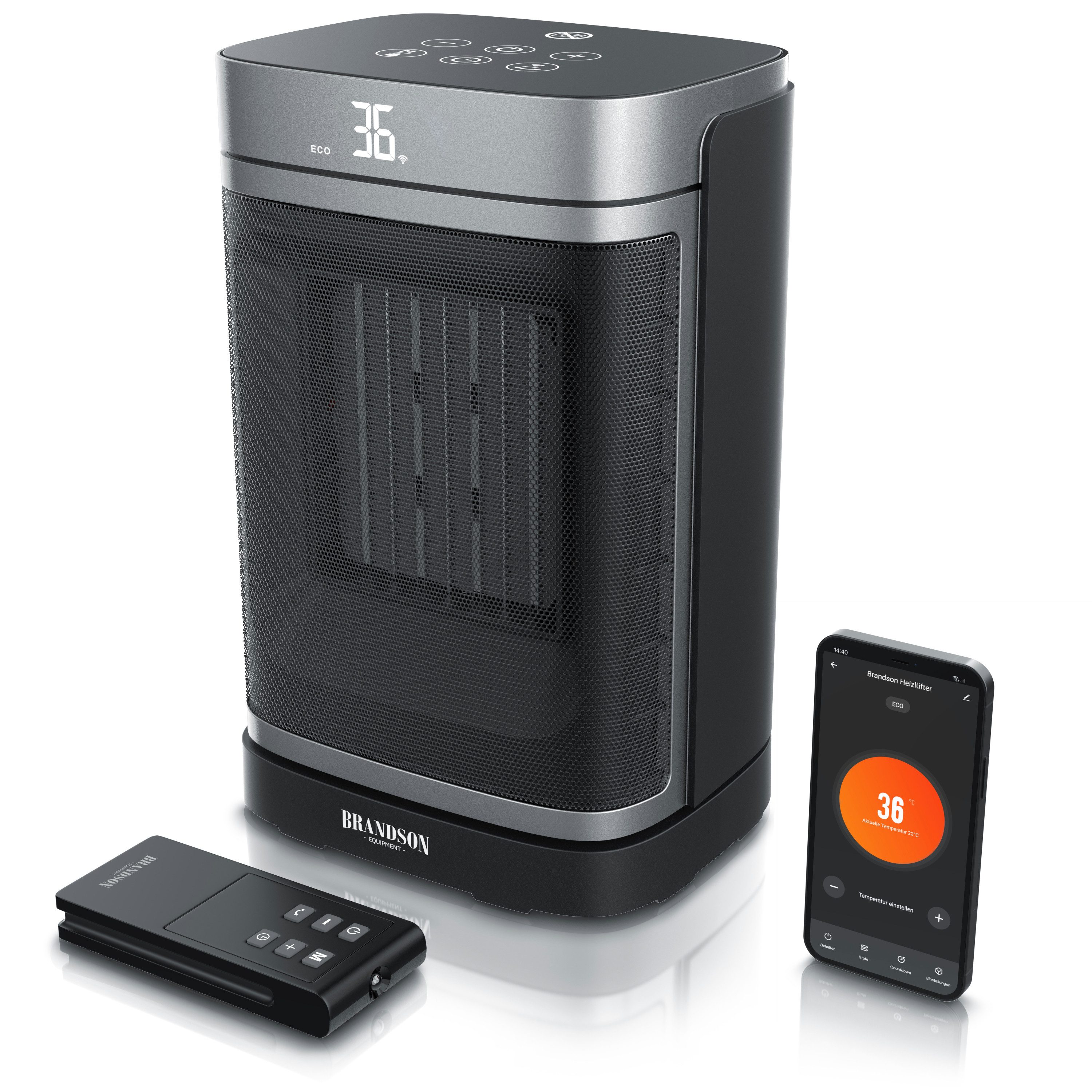 Brandson Heizlüfter mit Wlan, Keramik Heizgerät kompakt, Oszillation, Timer günstig online kaufen