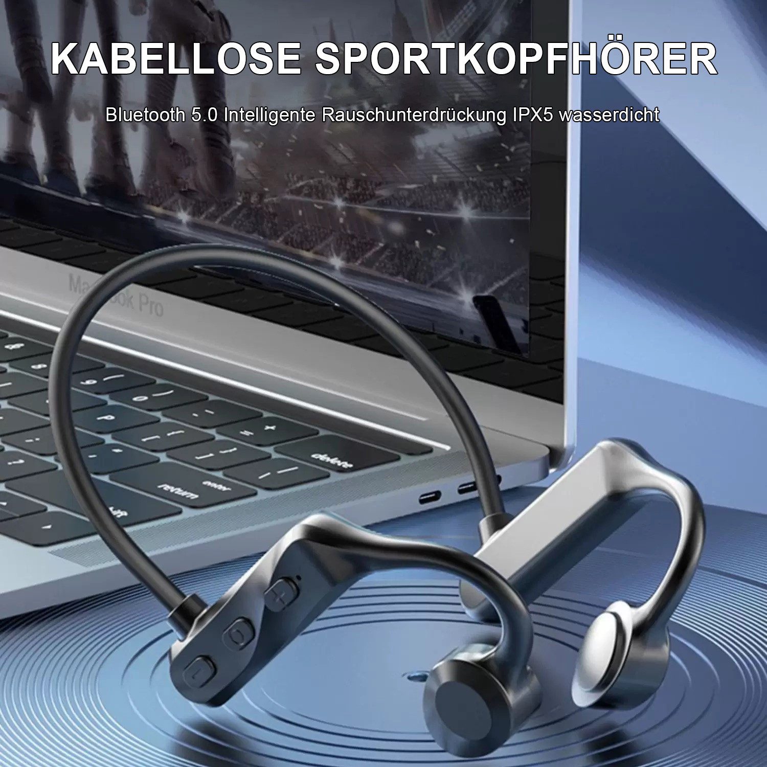 FOXSPORT A9 Open-Ear-Kopfhörer (Bluetooth, Ausgeglichener Sound, Büro/Fahren/Fitness/Freizeit, Wireless)