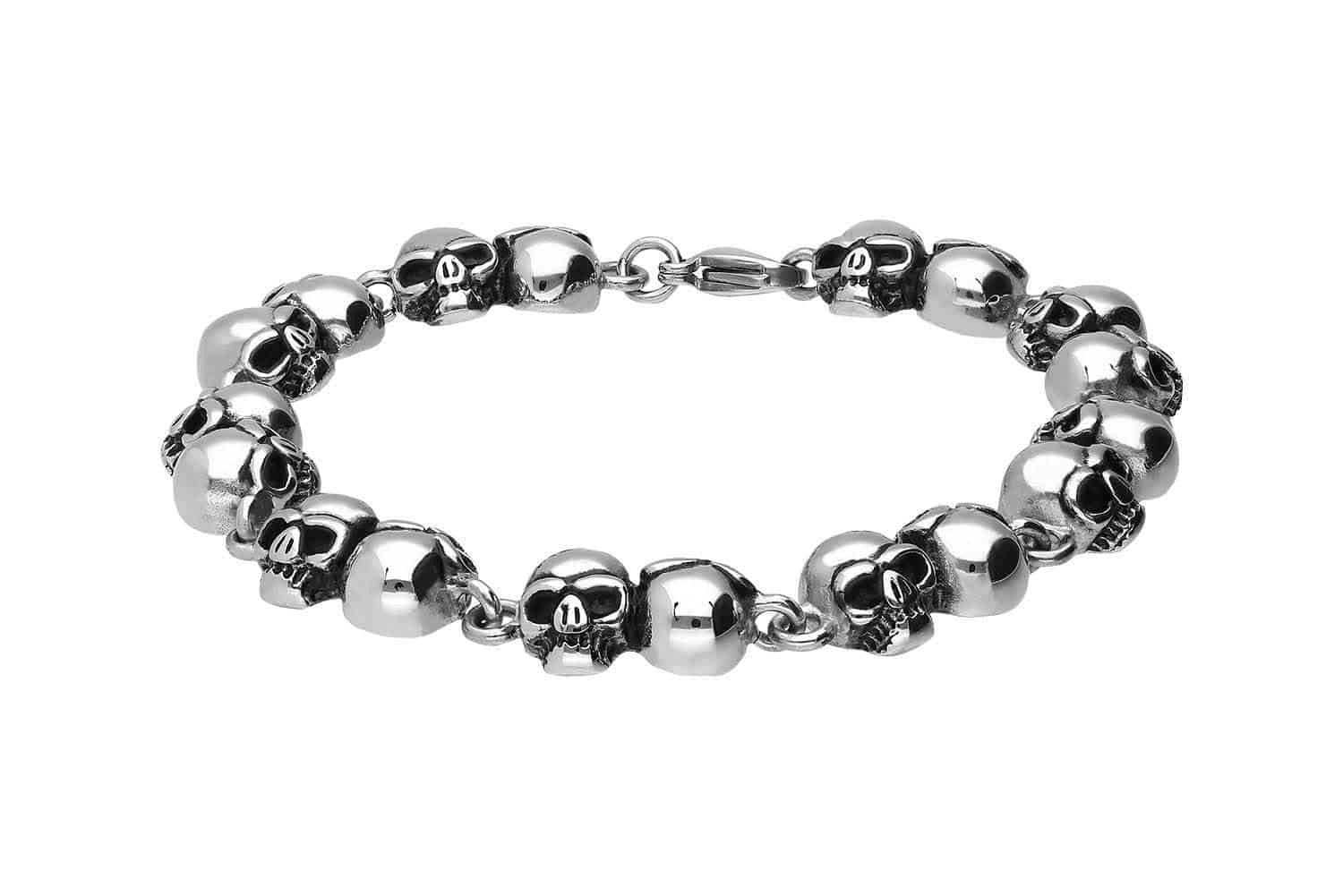 FILANGO Armband Chirurgenstahl Armband TOTENKÖPFE (Armbänder, 1-tlg)