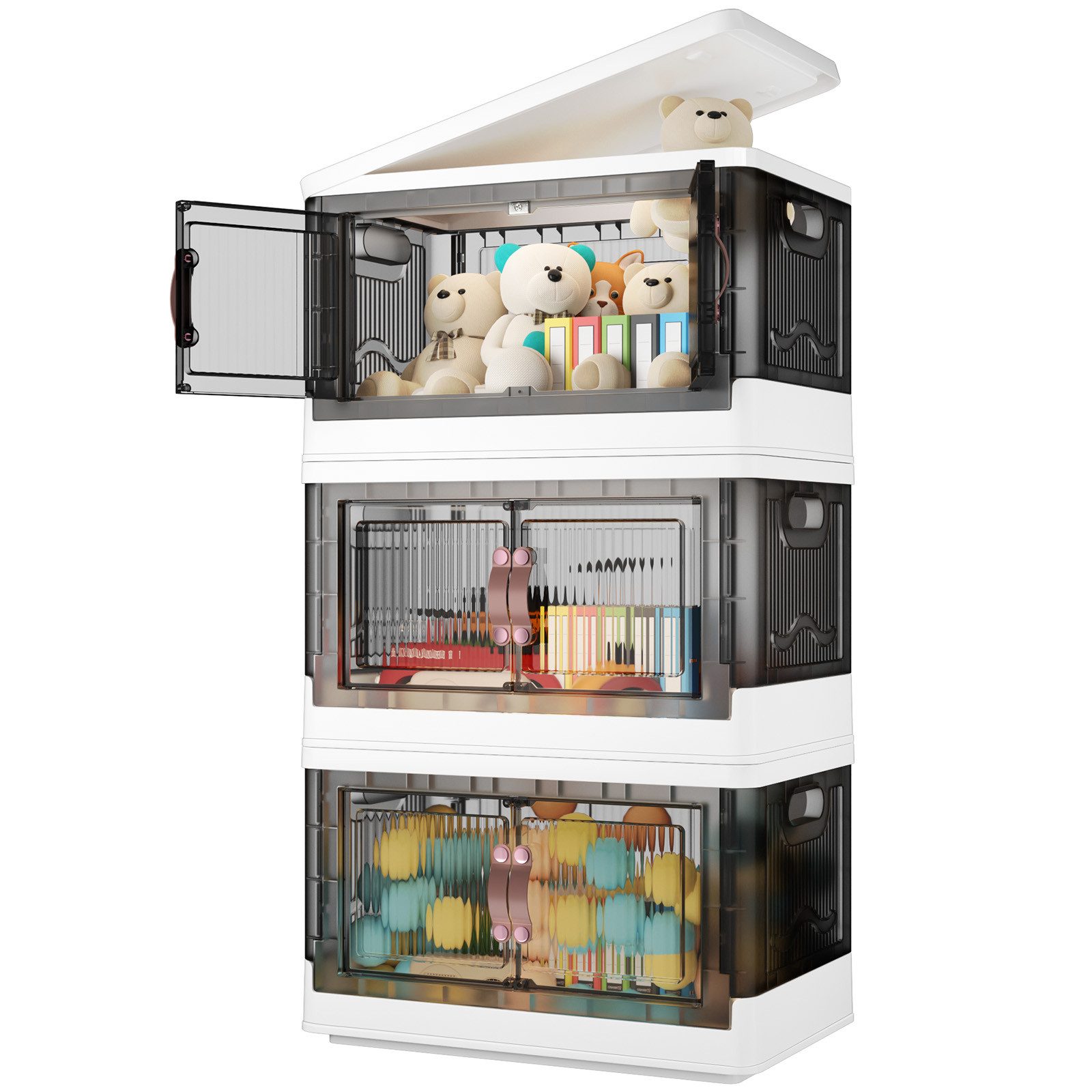 POPOLIC Aufbewahrungsbox 3/4 Etagen Faltbare Aufbewahrungsbox mit Deckel & günstig online kaufen