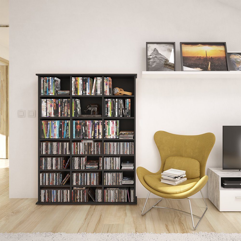 Vicco CD-Regal Jukebox, Schwarz, 105 x 136 cm