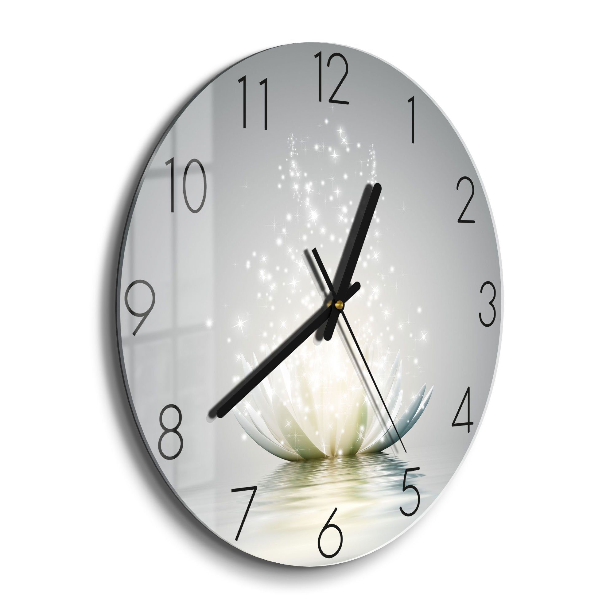 DEQORI Wanduhr 'Funkelnde Lotusblüte' (Glas Glasuhr günstig online kaufen
