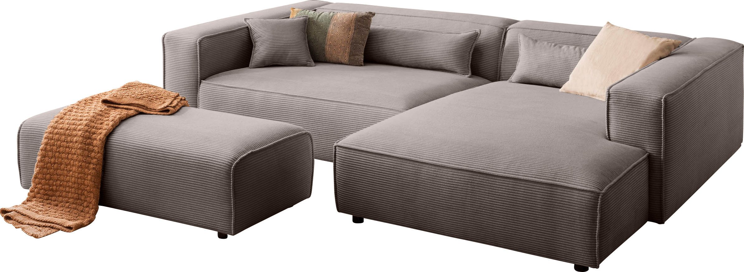 LeGer Home by Lena Gercke Ecksofa PIARA XXL, L-Form, Schlaffunktion, Cord, günstig online kaufen