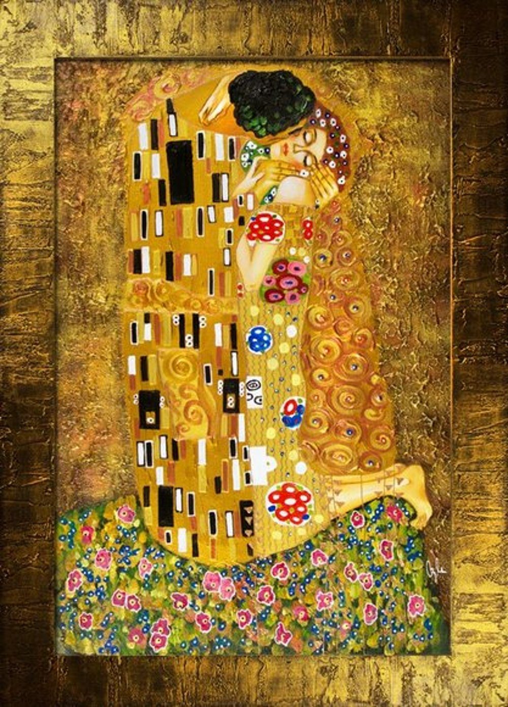 JVmoebel Gemälde Gustav Klimt Bild jedes handgearbeitet »G01188«, ein Unikat