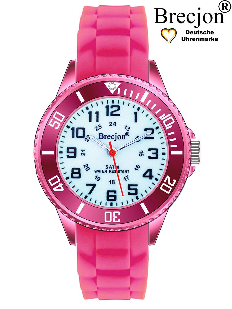 Brecjon Quarzuhr Kinder Armbanduhr glow in the dark 5ATM Silikon, kostenloser Versand