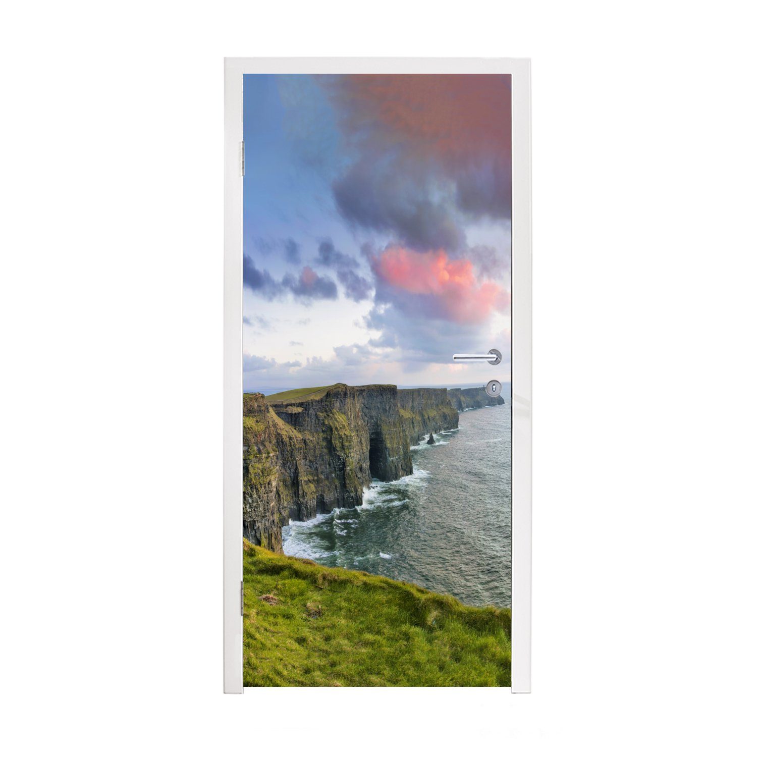 MuchoWow Türtapete Panoramafoto von den Cliffs of Moher in Irland, Matt, bedruckt, (1 St), Fototapete für Tür, Türaufkleber, 75x205 cm