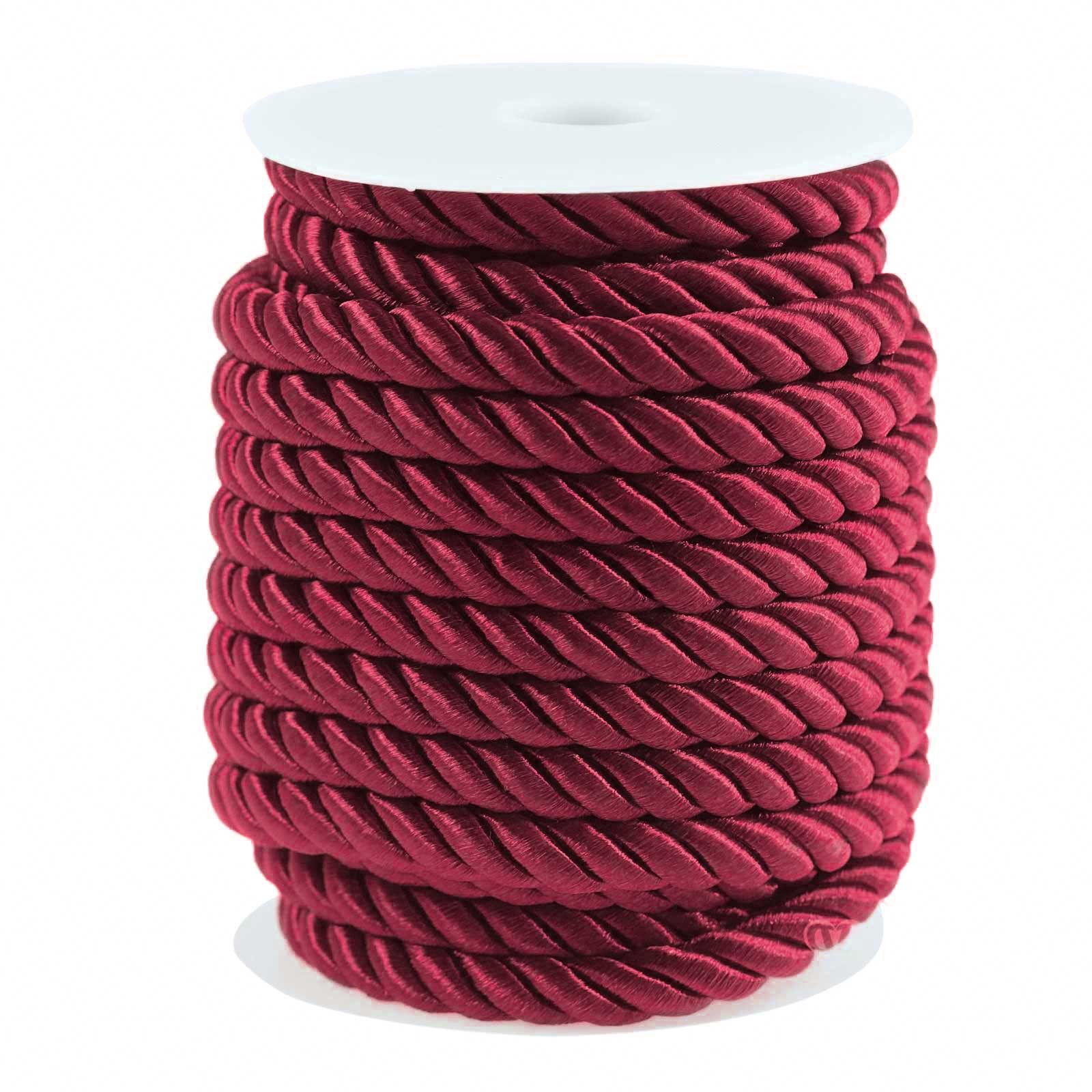 maDDma Seil 10m Kordelschnur glänzend gedreht ca. 8-10 mm, dunkelrot