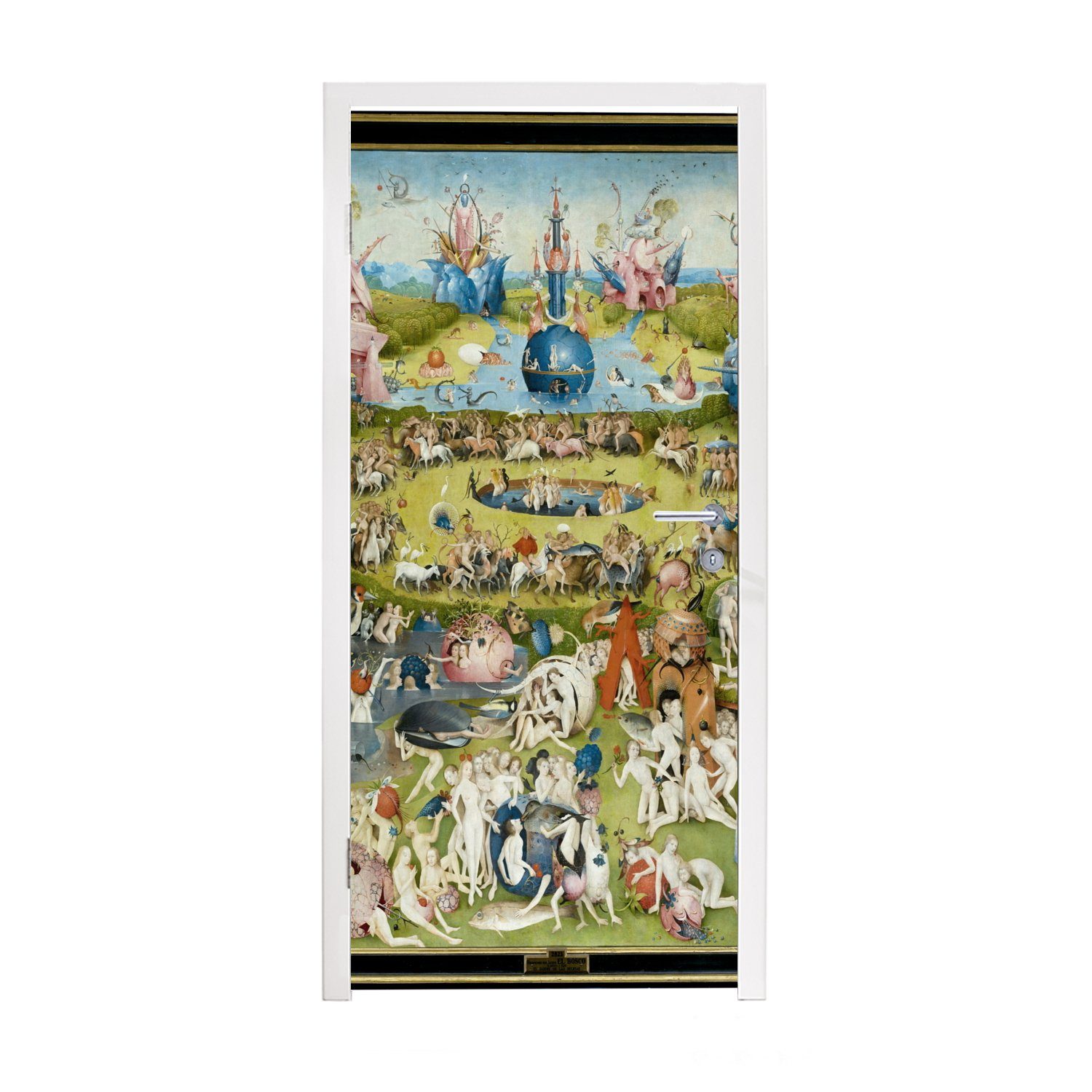 MuchoWow Türtapete Garten der Lüste - Gemälde von Hieronymus Bosch, Matt, bedruckt, (1 St), Fototapete für Tür, Türaufkleber, 75x205 cm