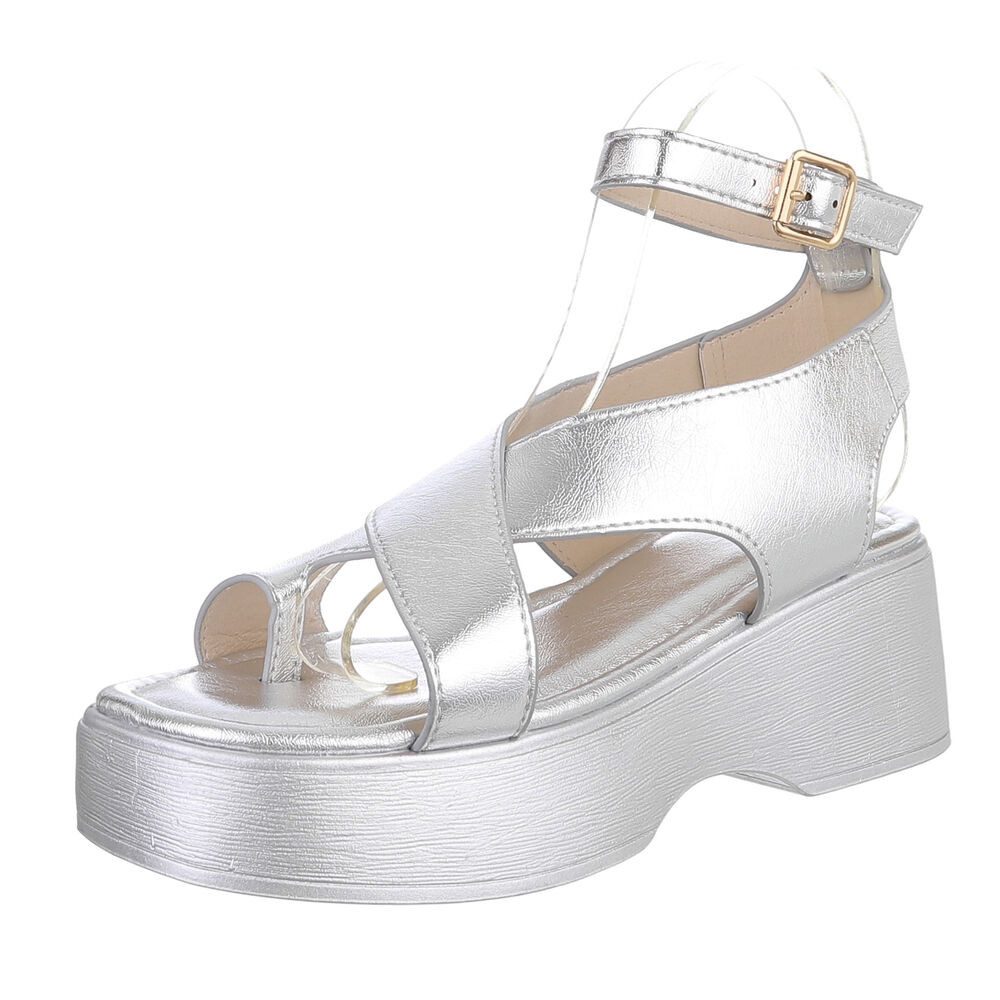 Ital-Design Elegante Plateau-Sandalen mit Riemen für Damen Zehentrenner (89 günstig online kaufen