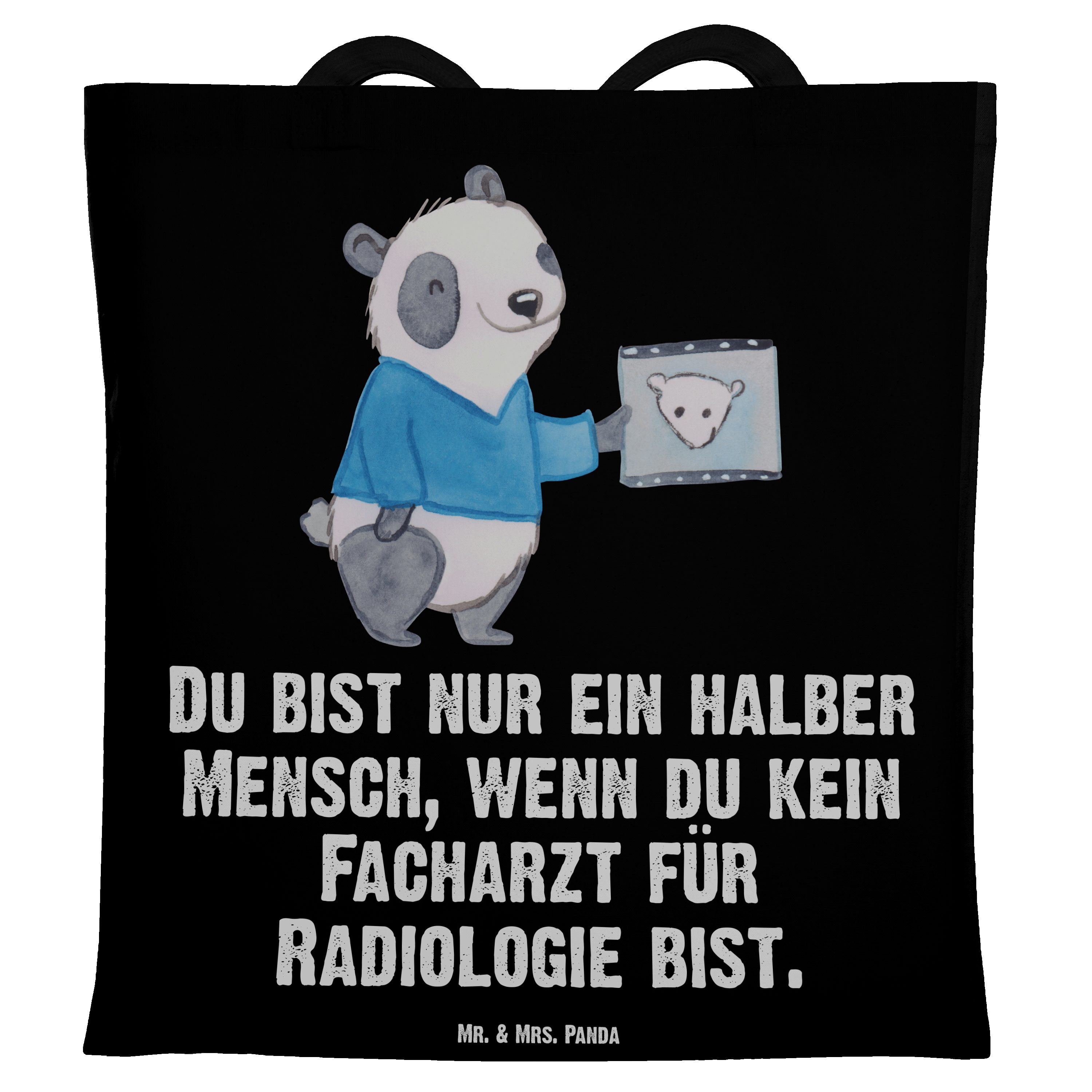 & Herz Mr. Schwarz Mrs. Dankeschön, (1-tlg) Tragetasche für - - Geschenk, Facharzt Mi Radiologie Panda mit
