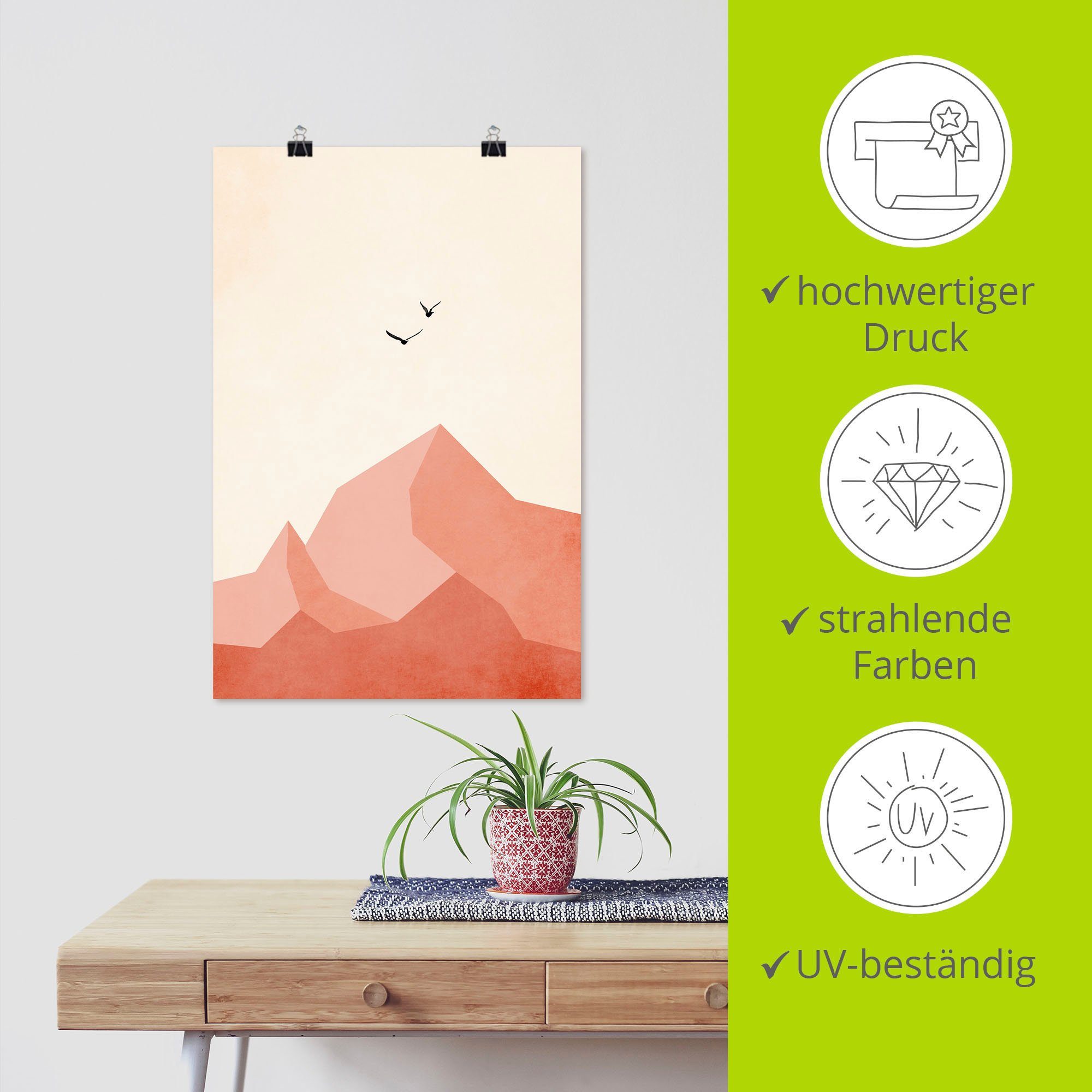 Artland Wandbild Zugspitze, EINS, Leinwandbild, Poster oder Wandaufkleber in Berge als versch. (1 Größen Alpenbilder St), & Alubild