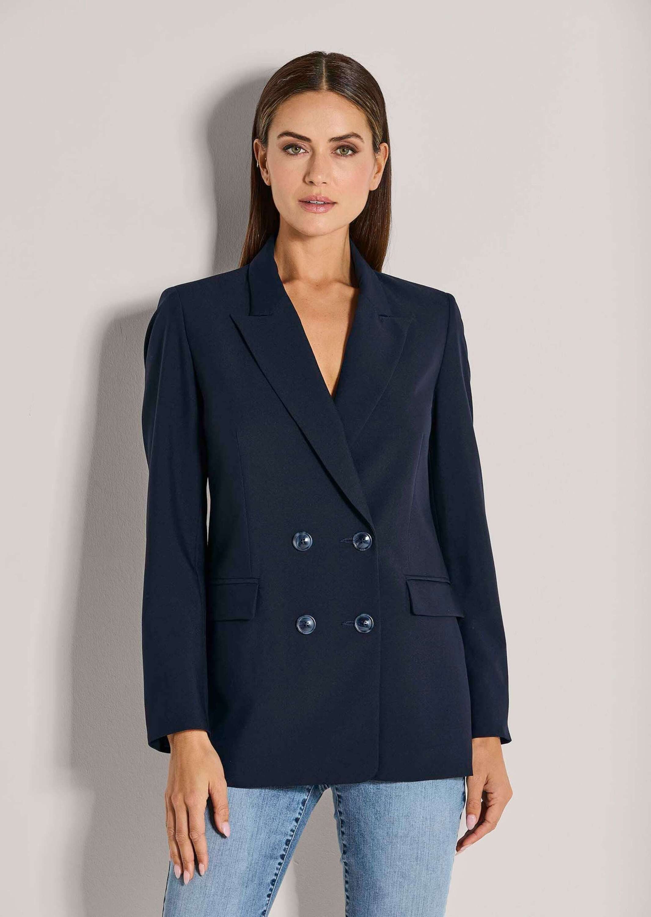 Kurzblazer Zweireihiger Longblazer mit Futter