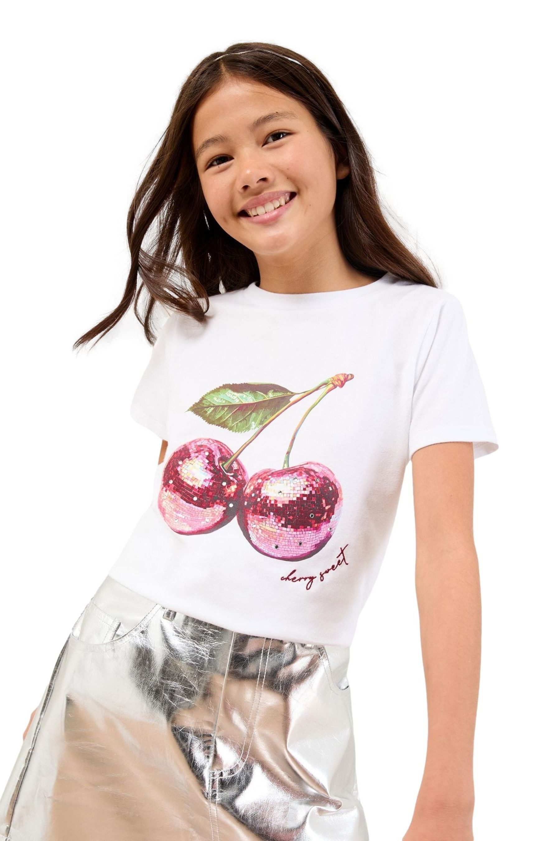 T-Shirt Lipsy T-Shirt mit Disco-Kirsch-Grafik