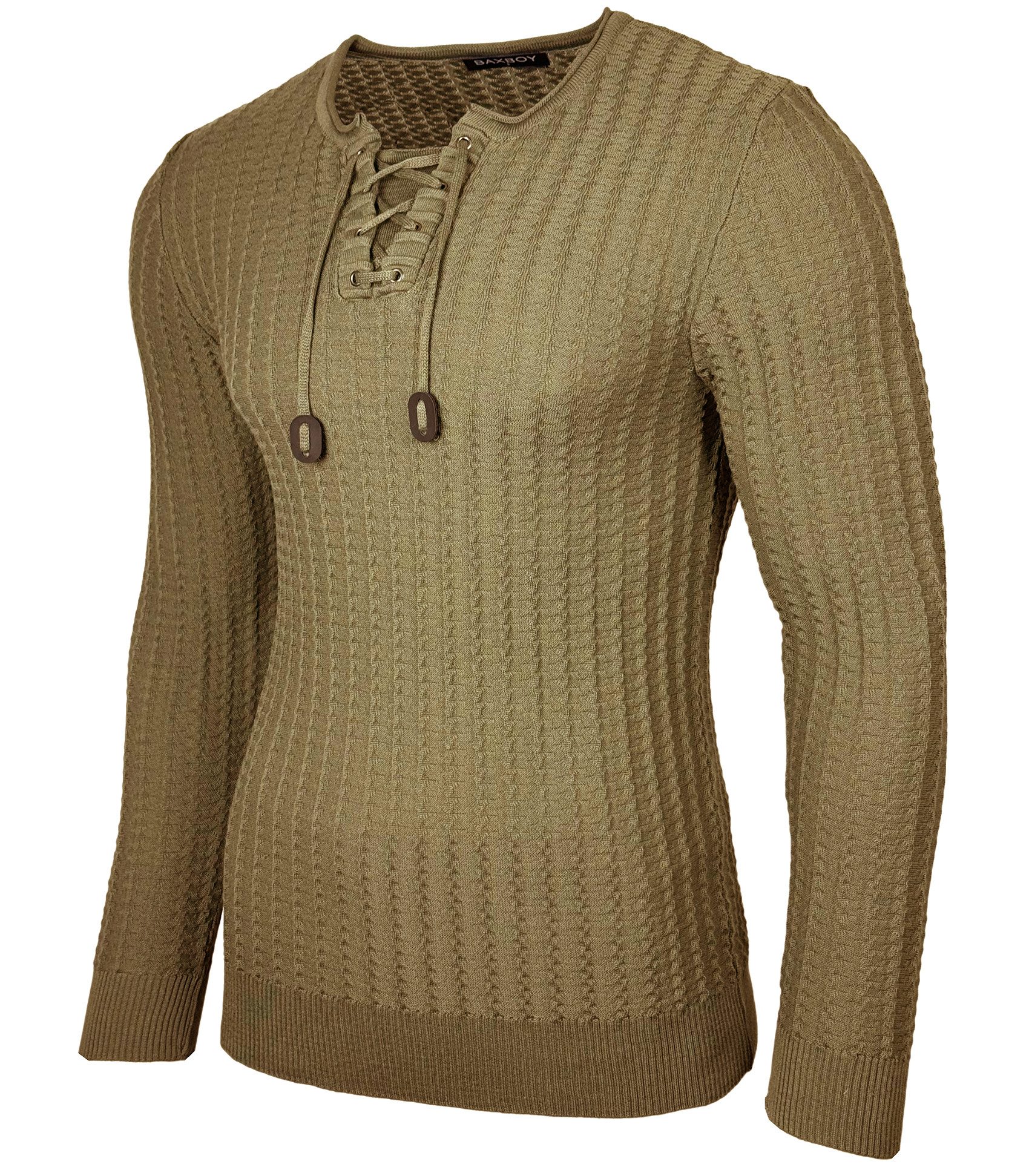 Strickpullover BAXBOY Herren stylischer Rundhals Männer Strick-Pullover B-332