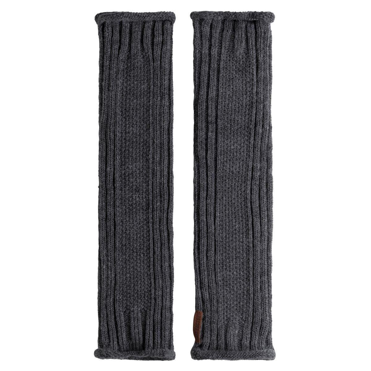 Knit Factory Strickhandschuhe Damen Wadenwärmer Kick für Damen, Anthrazit Beinwärmer, aus Stulpen Wolle