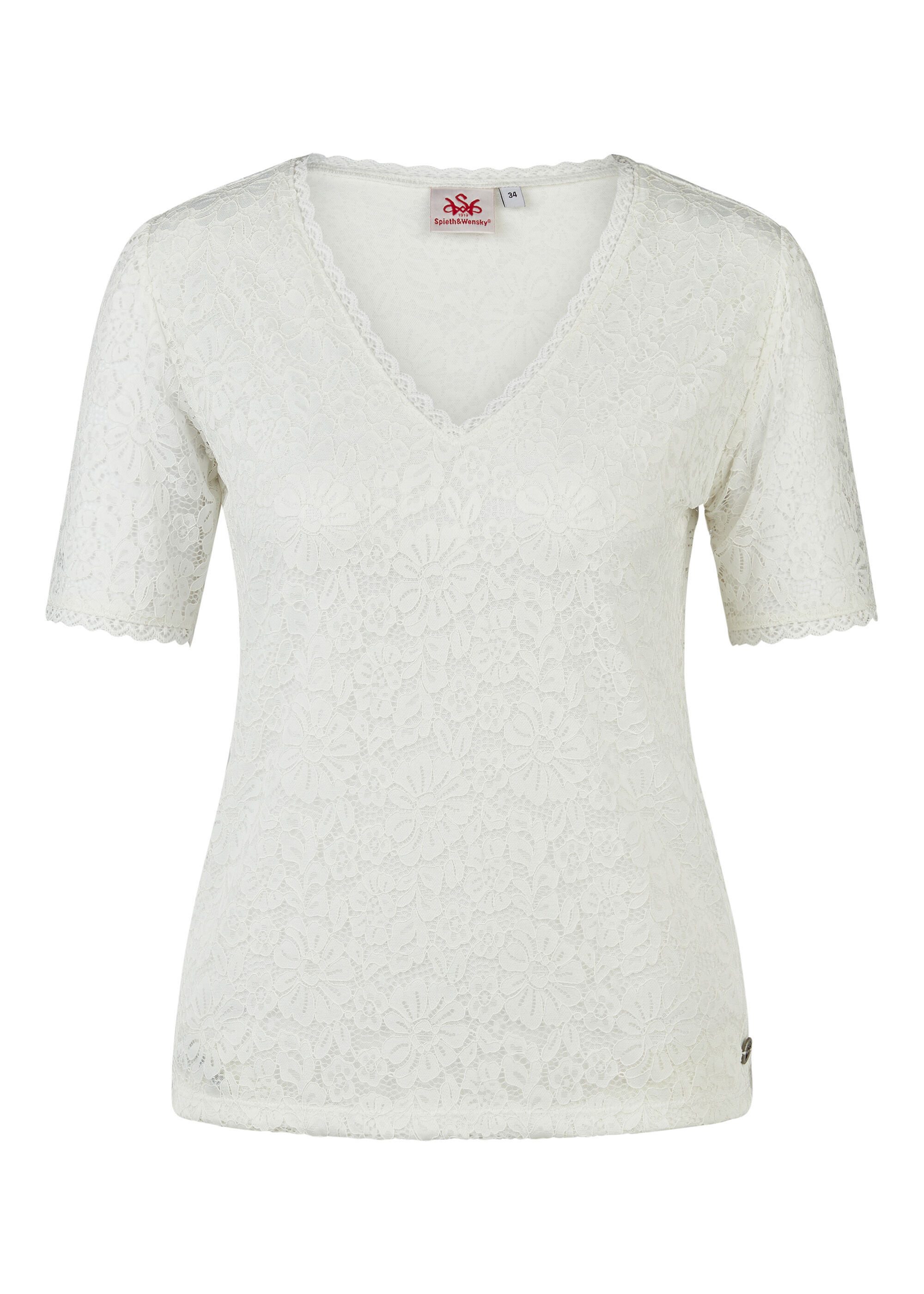 Spieth & Wensky Trachtenbluse Hailey romantische Allover-Spitze mit Blumenmuster