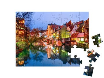 puzzleYOU Puzzle Altstadt von Nürnberg der Pegnitz, Deutschland, 48 Puzzleteile, puzzleYOU-Kollektionen Bayern