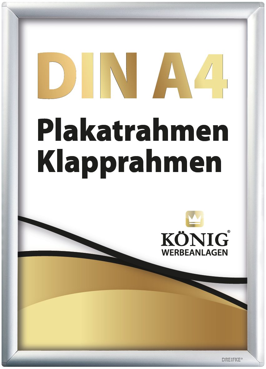 St), DIN Klapprahmen, A4, 10 25mm Bilderrahmen schlankes Dreifke Klapprahmen A4, silber, und (Sparpack, 10 DIN Plakatrahmen Aluprofil, leichtes Aluminium Profil,