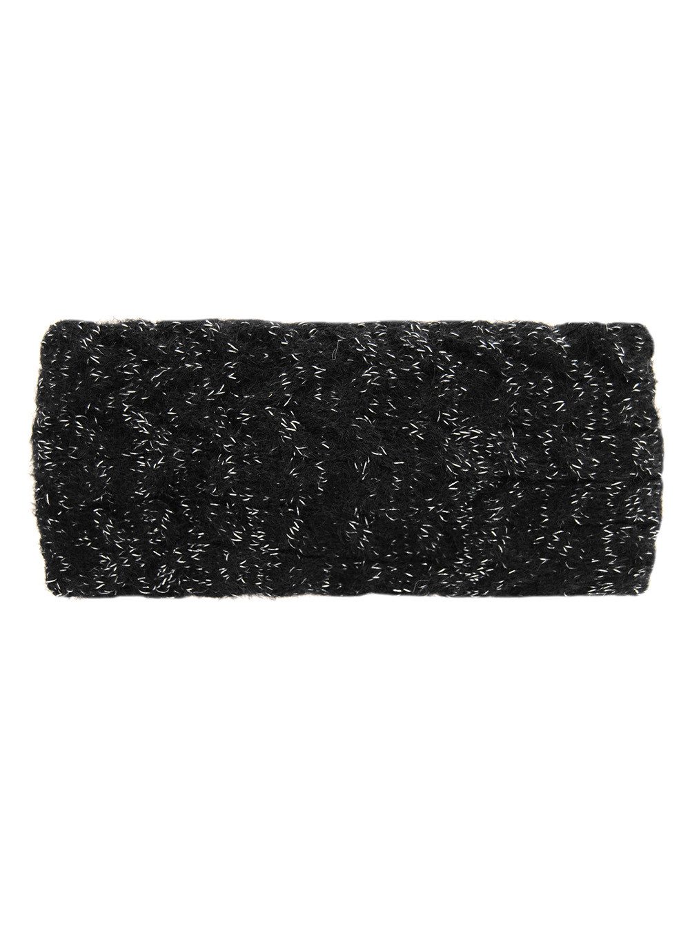 axy Haarband Damen Strickstirnband mit Zopfmuster, Silberfäden & Twist-Knoten, Strick Winter Stirnband Hairband