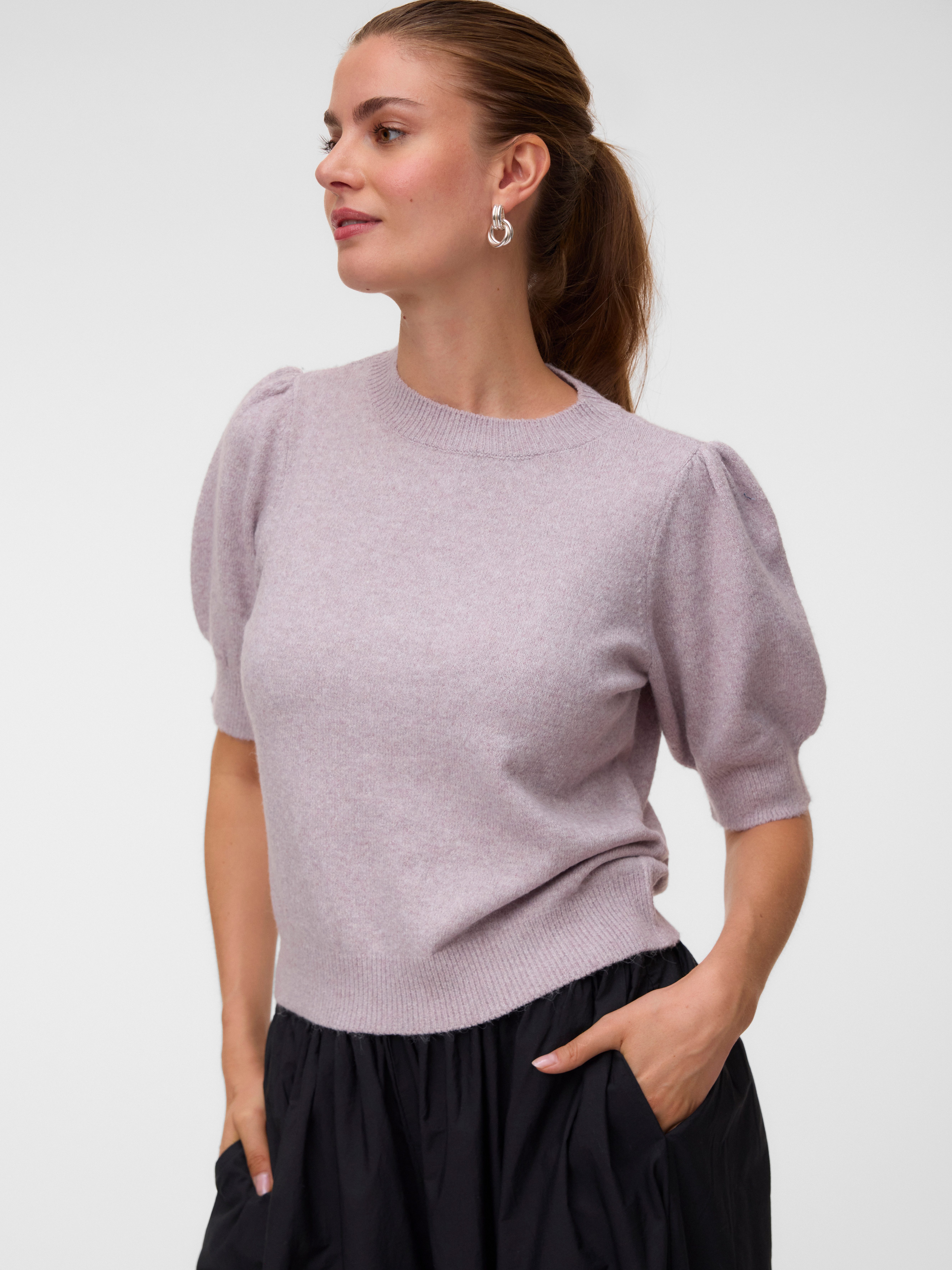 Vero Moda Rundhalspullover VMDOFFY 2/4 O-NECK PULLOVER GA NOOS Materialmix, regular fit