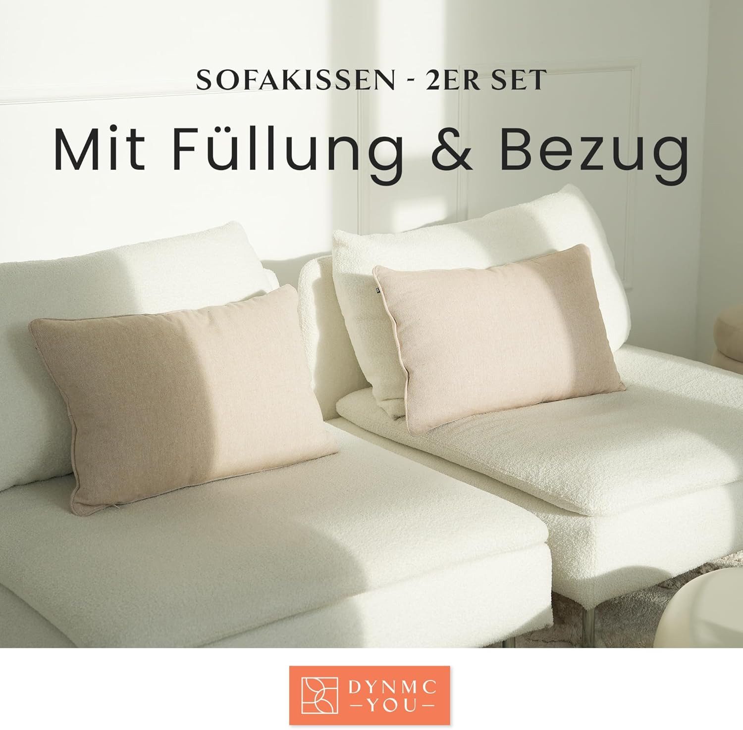 DYNMC you Sofakissen mit Füllung und Bezug - 2er Set mit Viel Füllung, Rück günstig online kaufen