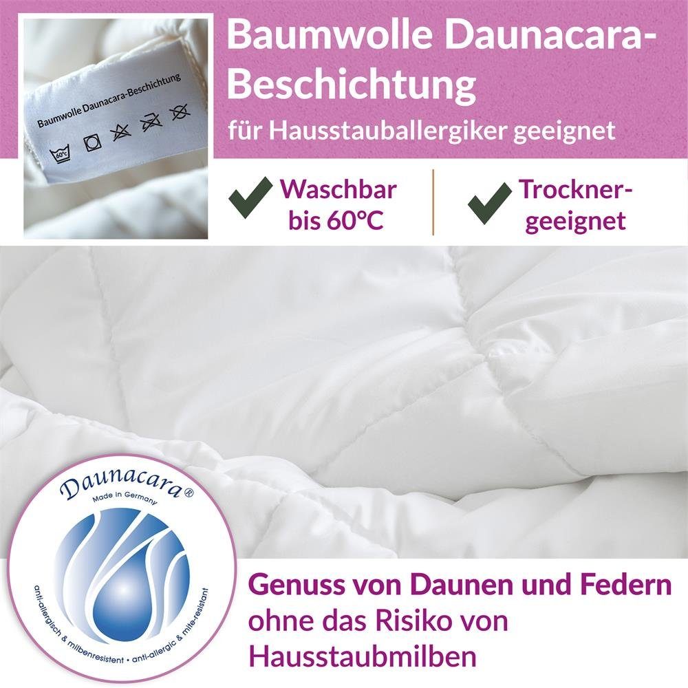 B!HOME Daunenbettdecke B!HOME Winterdecke extra Daunen 135x200cm (1080g) Kassettenstegbett, Füllung: 100% Daunen, Bezug: 100% Baumwolle, 100% Daunen – Bild 5 von 5