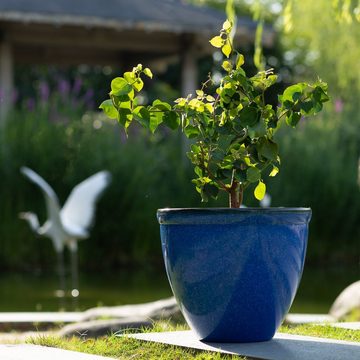 Jinfa Pflanzkübel Jinfa Blumenkübel aus Kunststoff in glasierter Keramikoptik