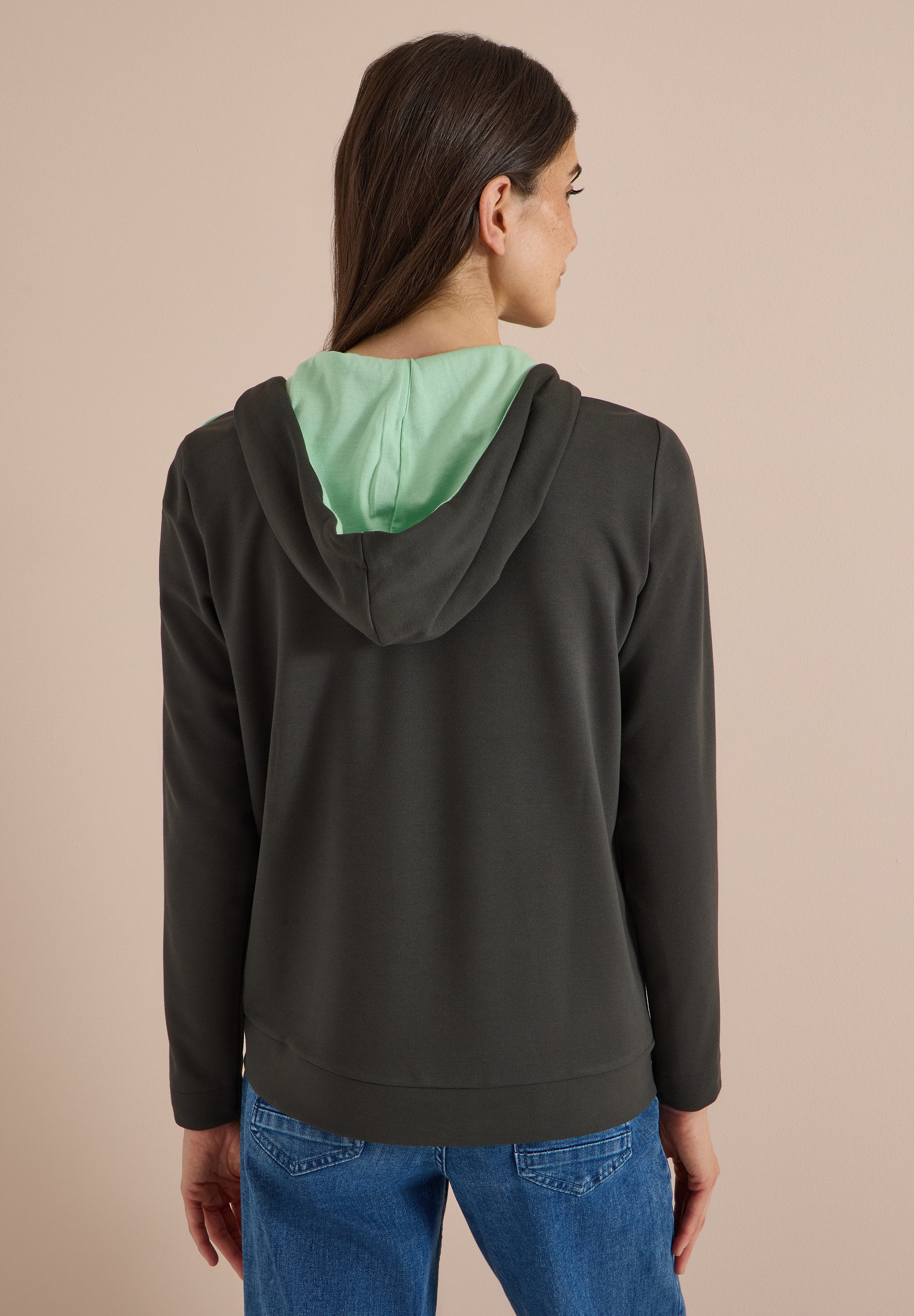 CECIL Cardigan mit Kapuze mit Tunnelzugband