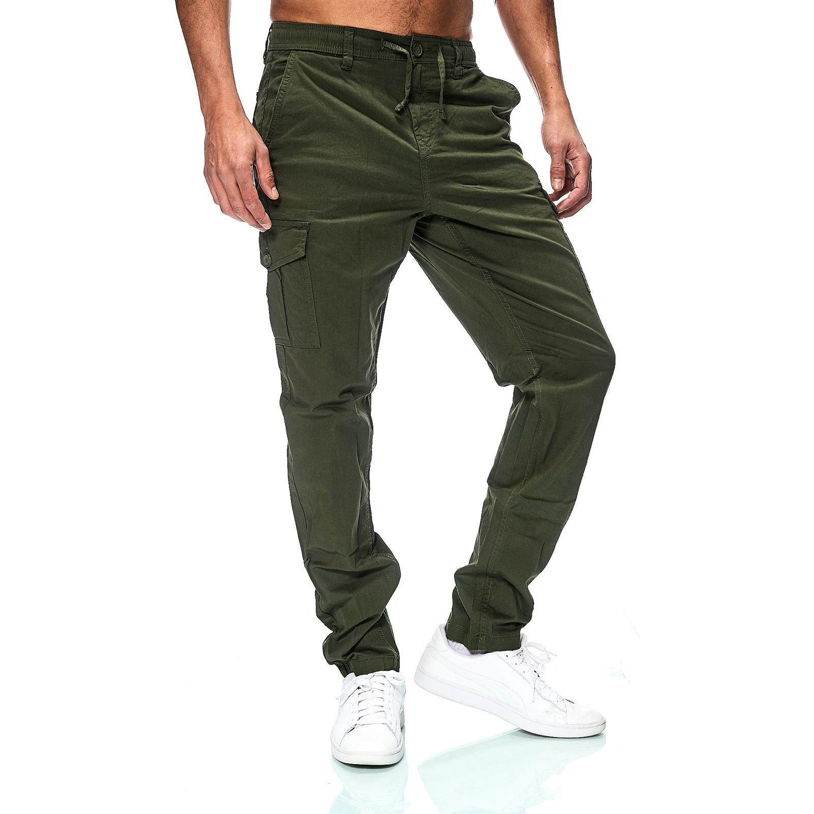iKENNAS Cargohose Herren Jogger Cargo Chino Jeans Hose (Cargohose 7015) Khaki M – Bild 4 von 5