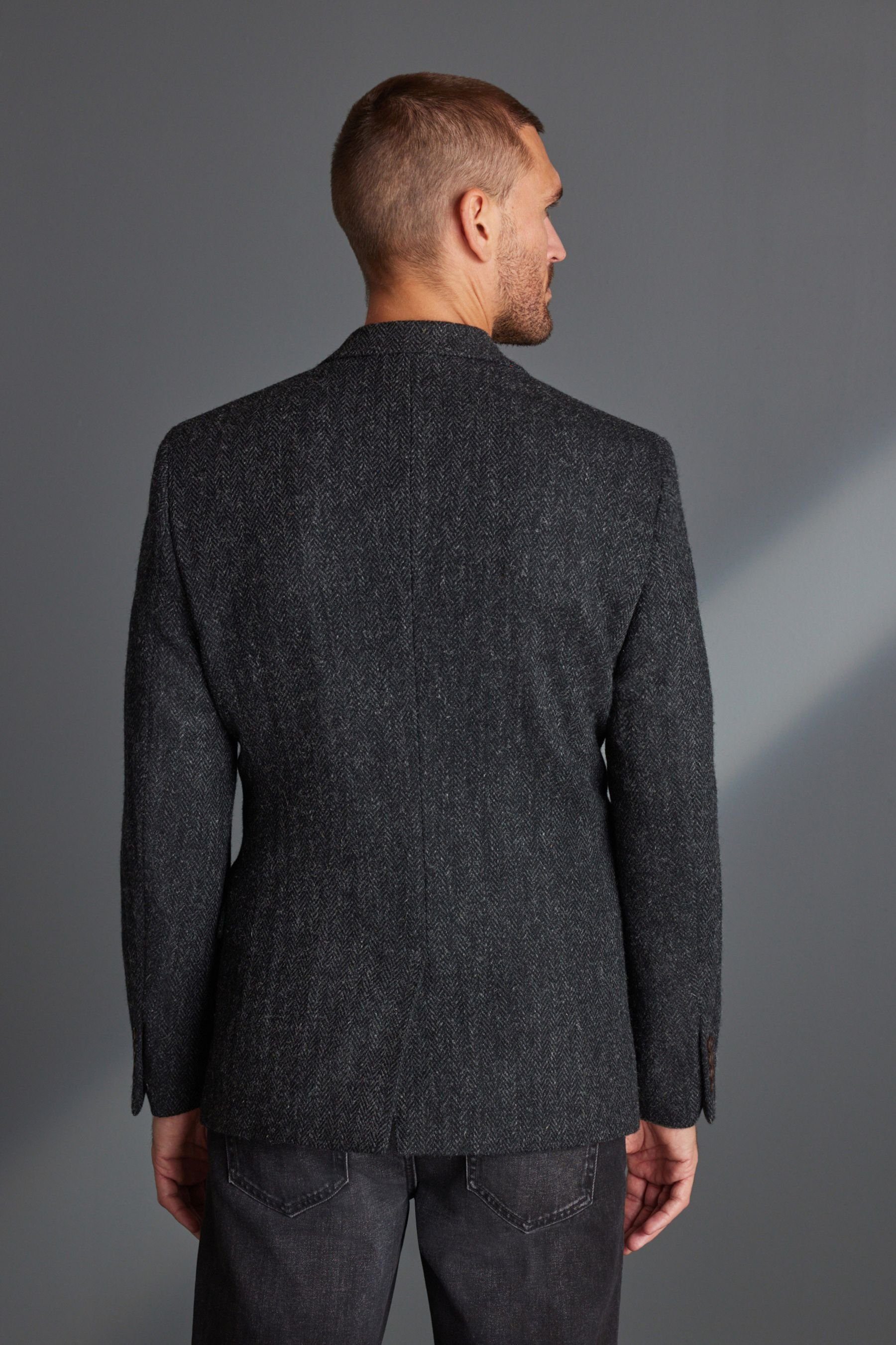 Next Sakko Blazer aus Harris-Tweed mit Fischgrätmuster (1-tlg)