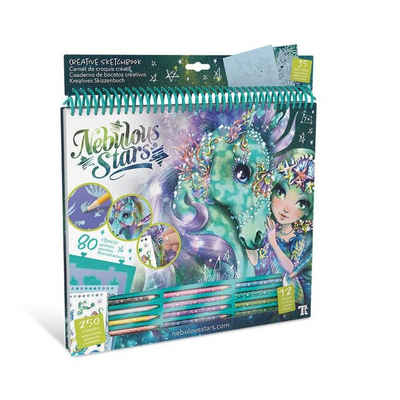 Nebulous Stars Kreativset Kreatives Skizzenbuch Ariaz & Joyiaz, mit Schablonen, Aufkleber und Stifte, Fantasiepferde, Zeichenset