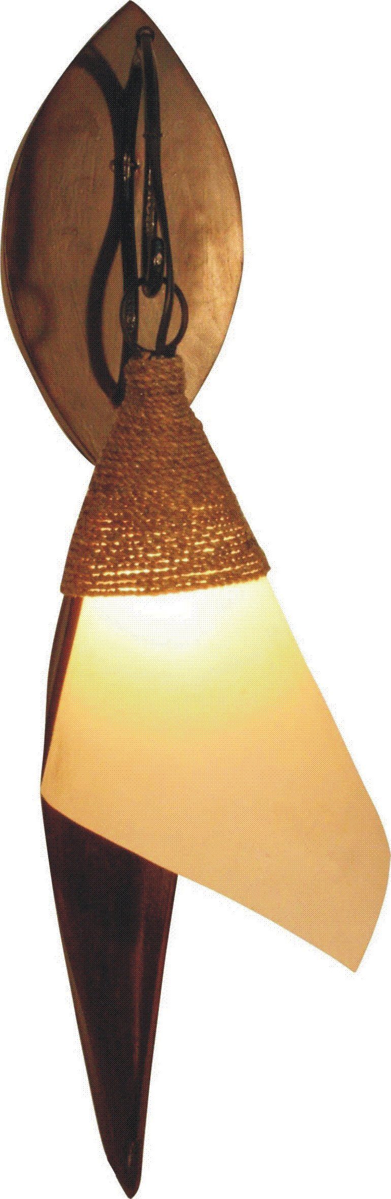 Guru-Shop Wandleuchte Palmenblatt Wandlampe, in Bali handgefertigt.., Leuchtmittel nicht inklusive Modell Bandurina