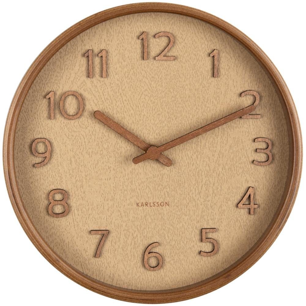 Karlsson Grain Uhr Tischuhr Wood Pure (22x4,5cm) Sand Brown