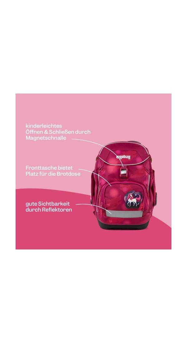 ergobag Schulranzen pack Set (6-tlg., 6-teiliges Set), größenverstellbares Rückensystem