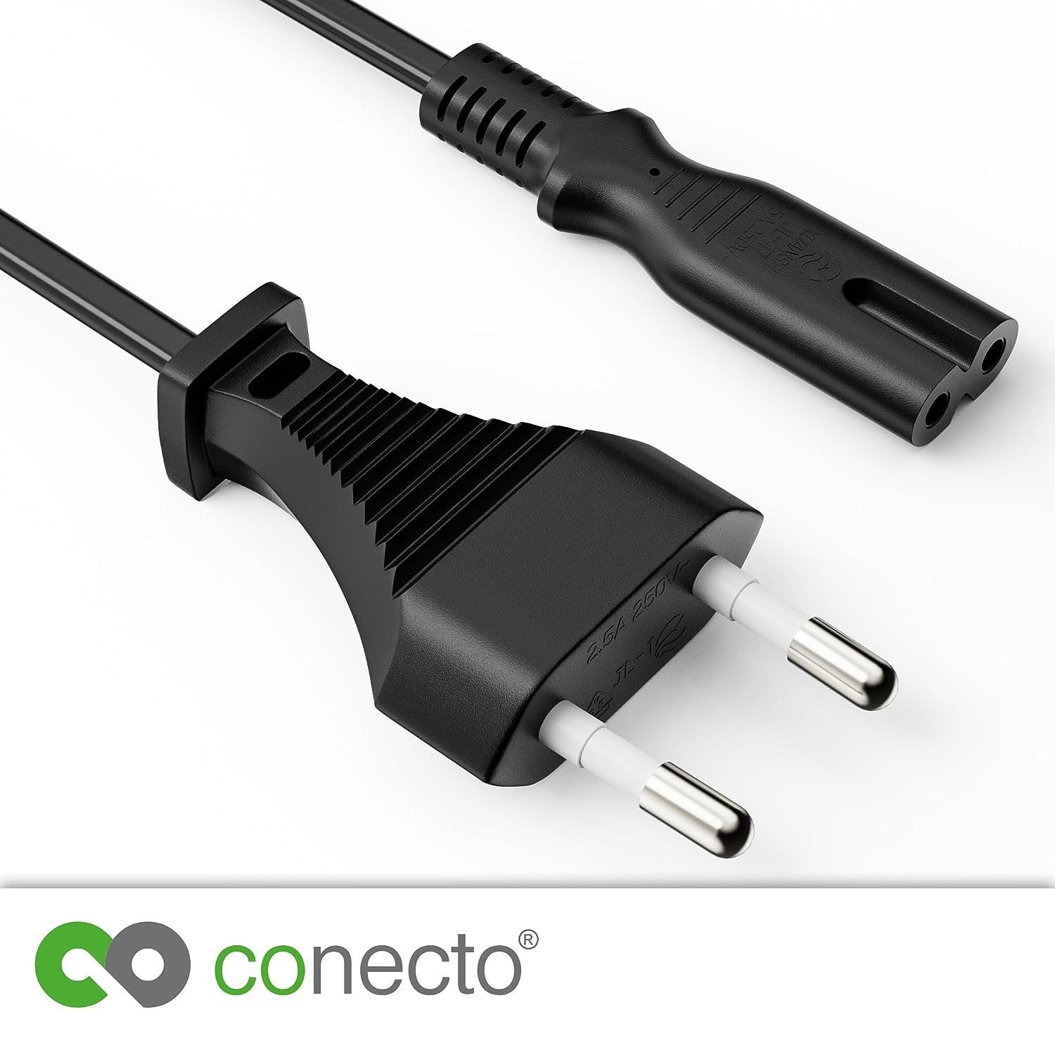 conecto conecto Strom-Kabel, Euro-Stecker gerade auf C7 IEC-Buchse gerade, Stromkabel, (200 cm)