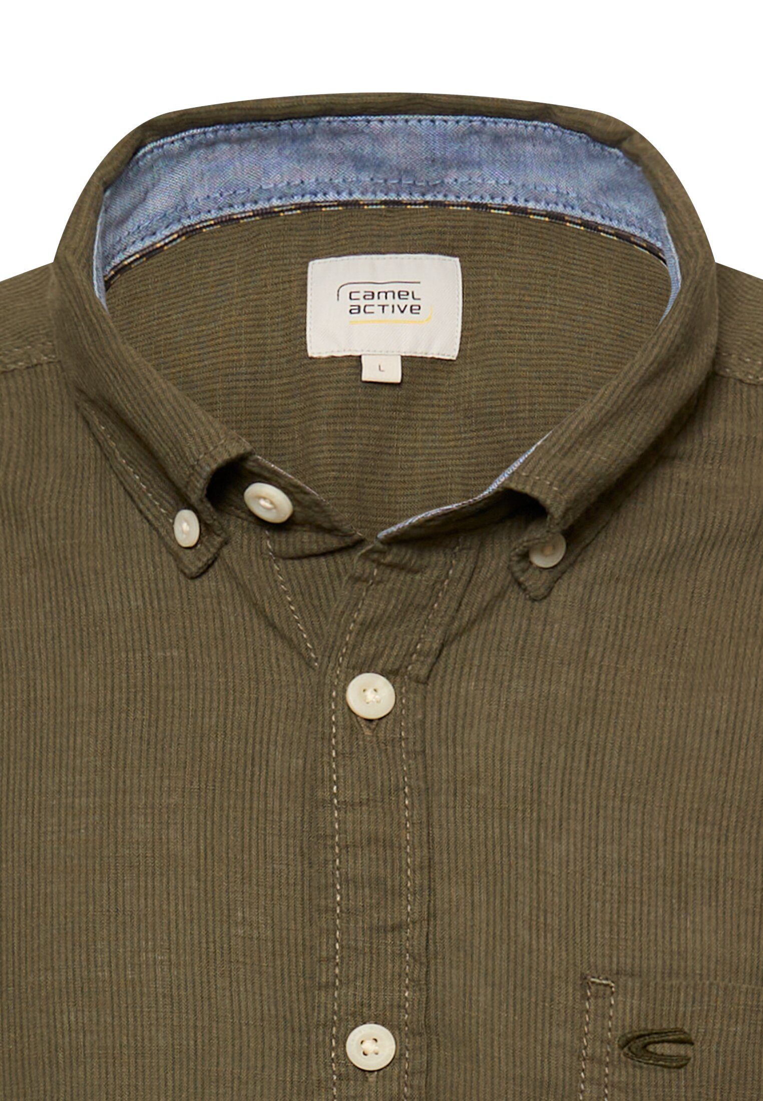 camel active Kurzarmhemd mit Button-Down-Kragen