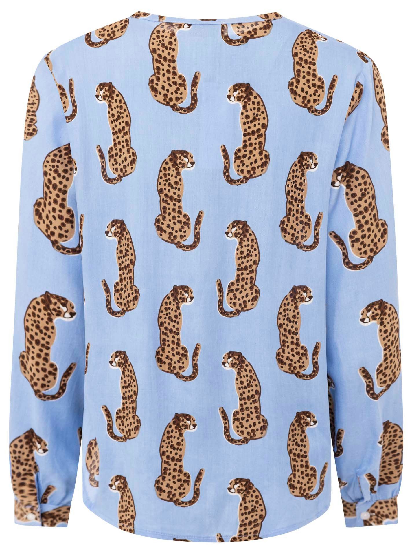 Zwillingsherz Klassische Bluse Trendy Tiger / Lovely Leopard Tasseln – Bild 2 von 3