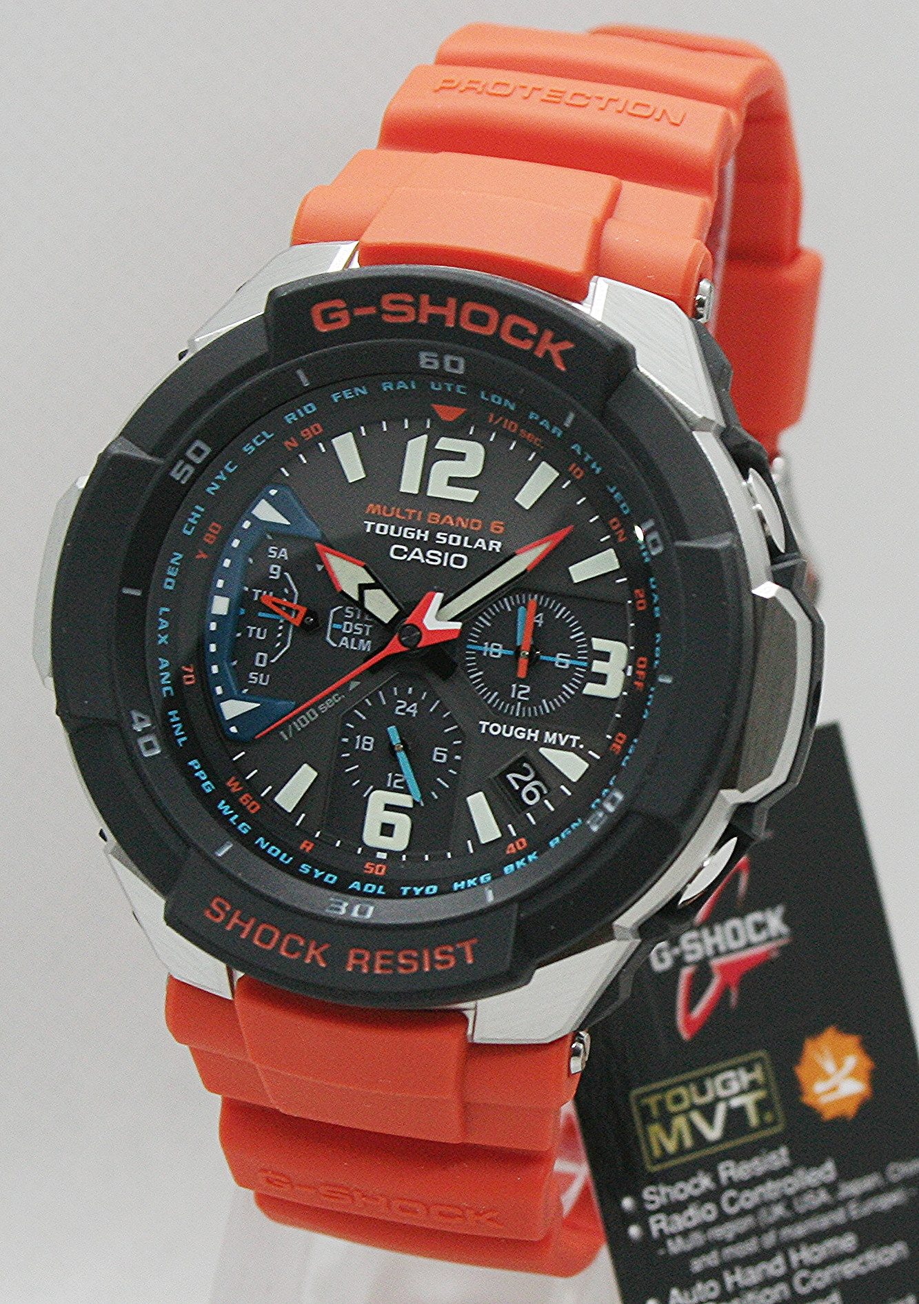 CASIO G-SHOCK Funkuhr Casio Herrenuhr G Shock GW-3000M-4AER Solar / Funk, (1-tlg)