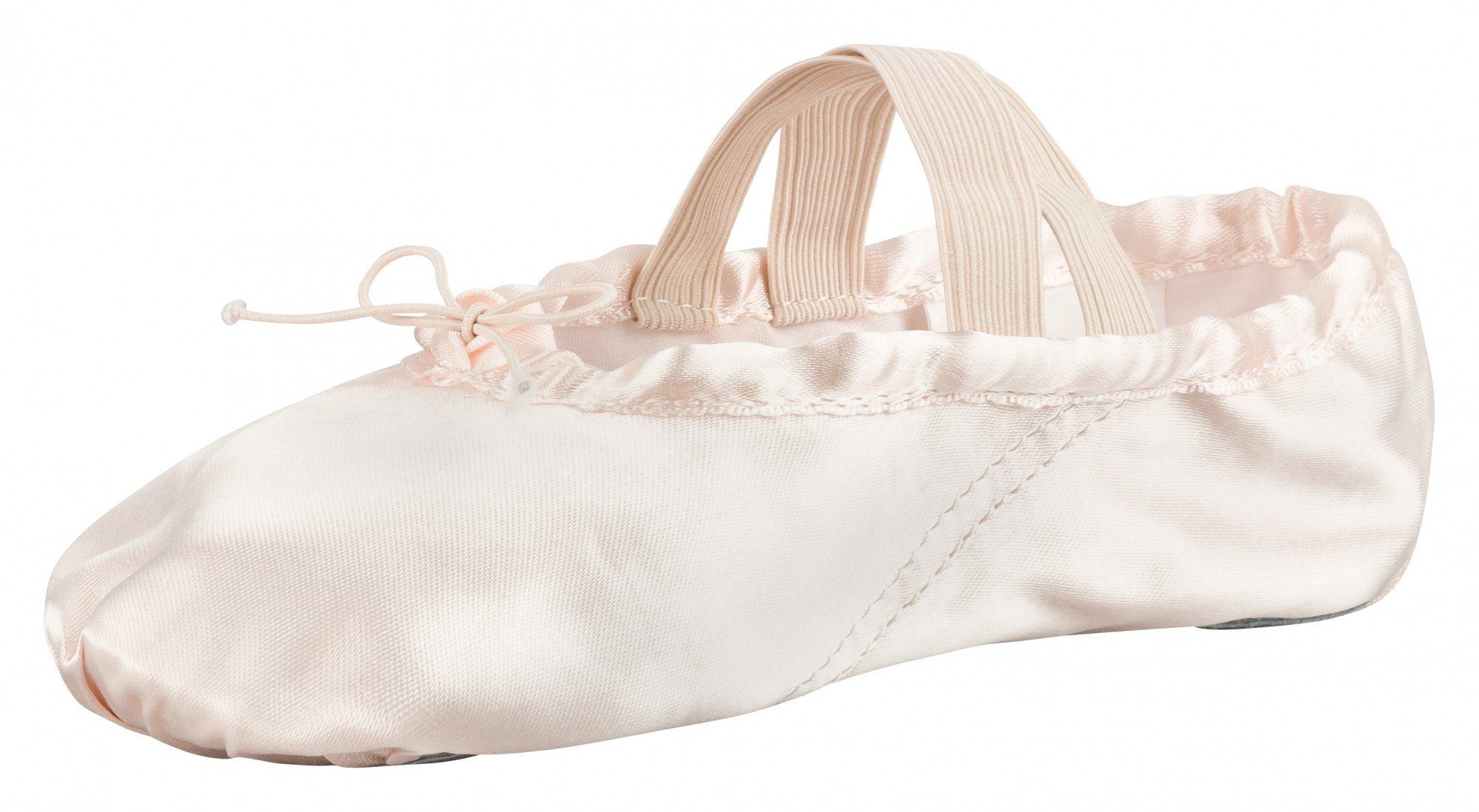 Ledersohle Sammy für Tanzschuh Satin geteilter tanzmuster Ballettschläppchen Ballettschuhe mit aus Mädchen rosa