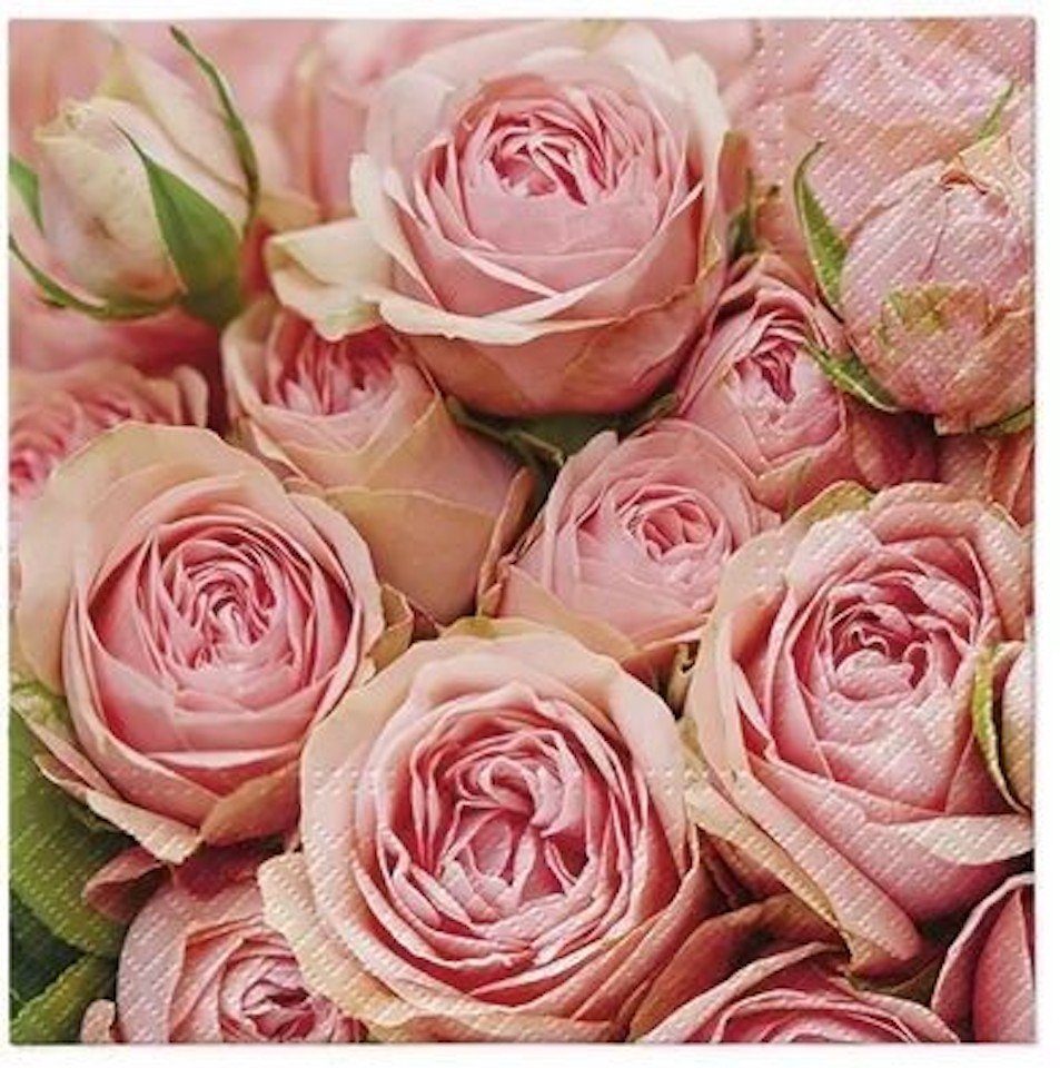 PAW Sp. z o.o. Papierserviette 20 Servietten 33x33cm 3-lagig, Lots of Roses - Viele Rosen