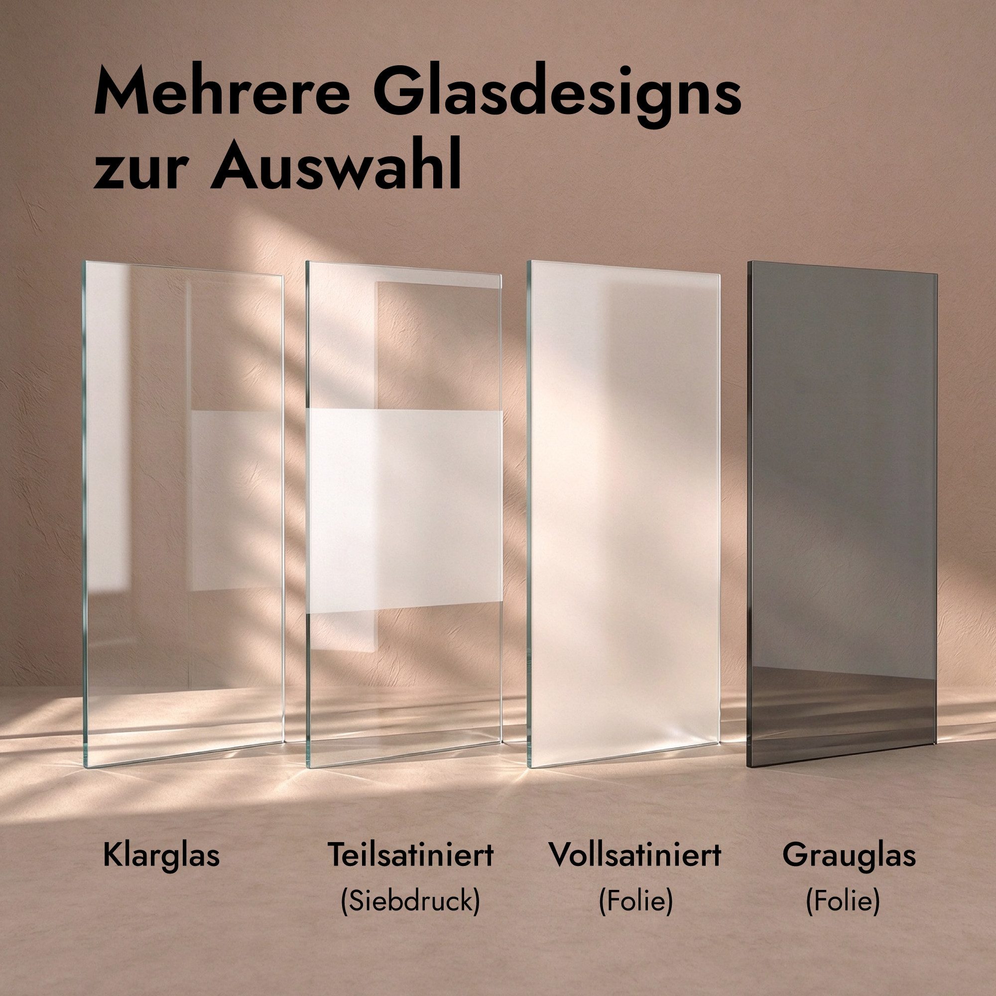doporro Walk-in-Dusche Duschwand für Dusche Satiniert Dusche Duschabtrennung Duschwand Glas, Einscheibensicherheitsglas – Bild 5 von 5