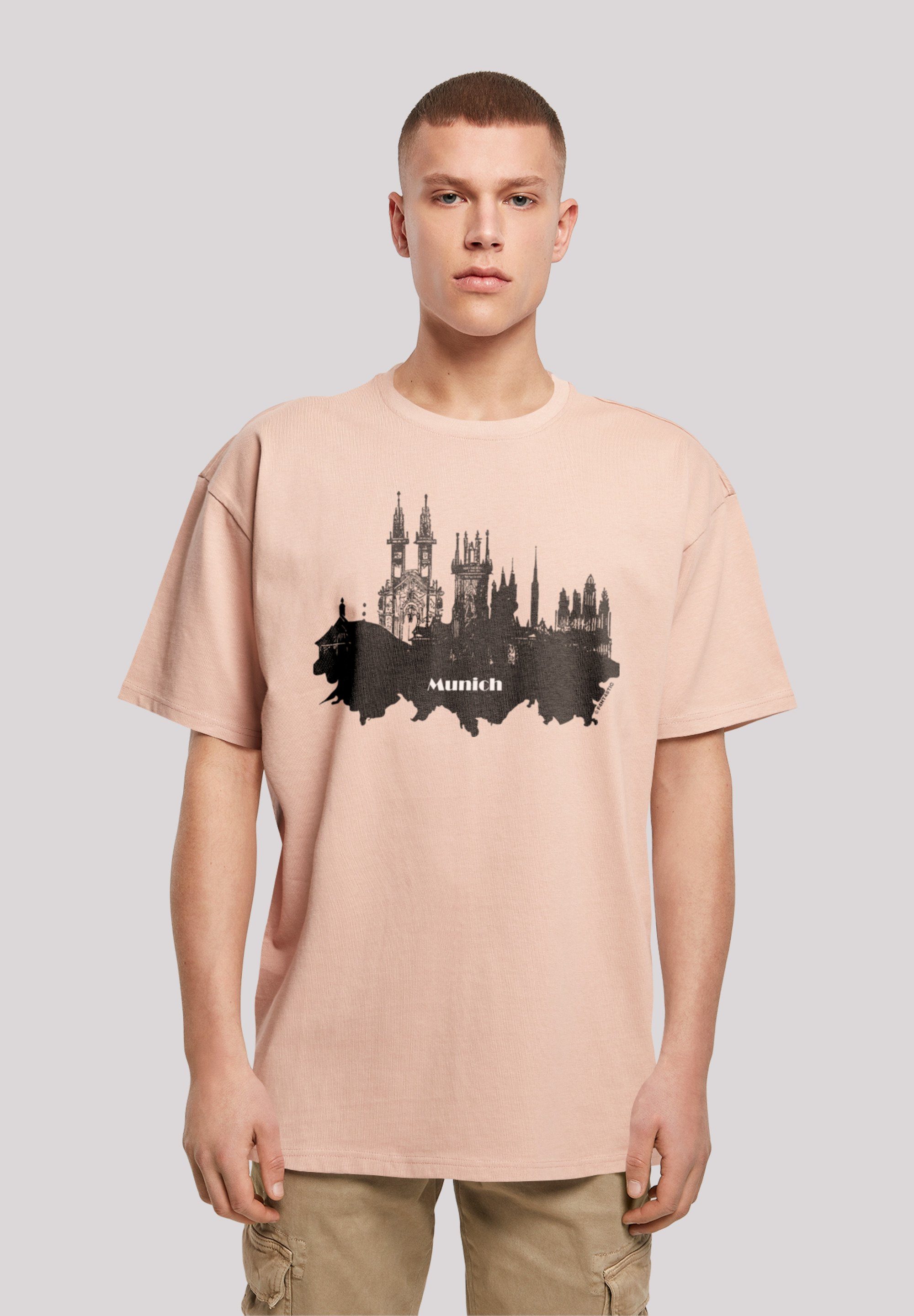 F4NT4STIC T-Shirt Cities Collection - Munich skyline Print amber