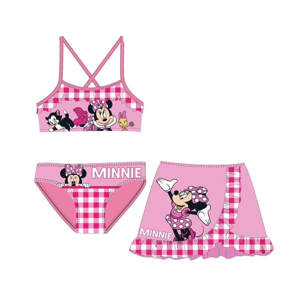 Disney Schwimmanzug Minnie Mouse Bikini & Rock – Checkered Design 4/5 Jahre