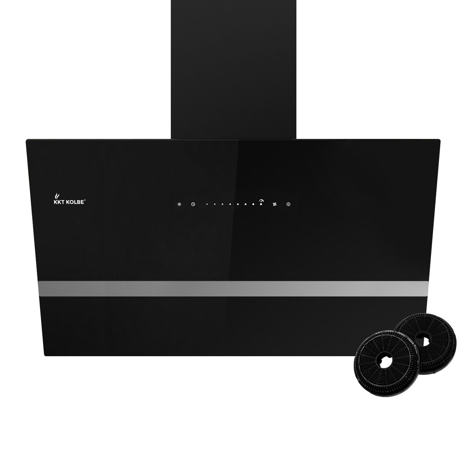 KKT KOLBE Wandhaube Dunstabzugshaube 80cm EASY8005SM RGBW Ambientebeleuchtung Abzugshaube / Abluft / 80cm / Schwarz / Glas / LED / Smarte WiFi-App