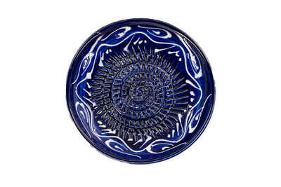 Kaladia Multireibe »12cm Reibeteller in blau mit weiß«, Keramik, handbemalte Küchenreibe - Made in Spain