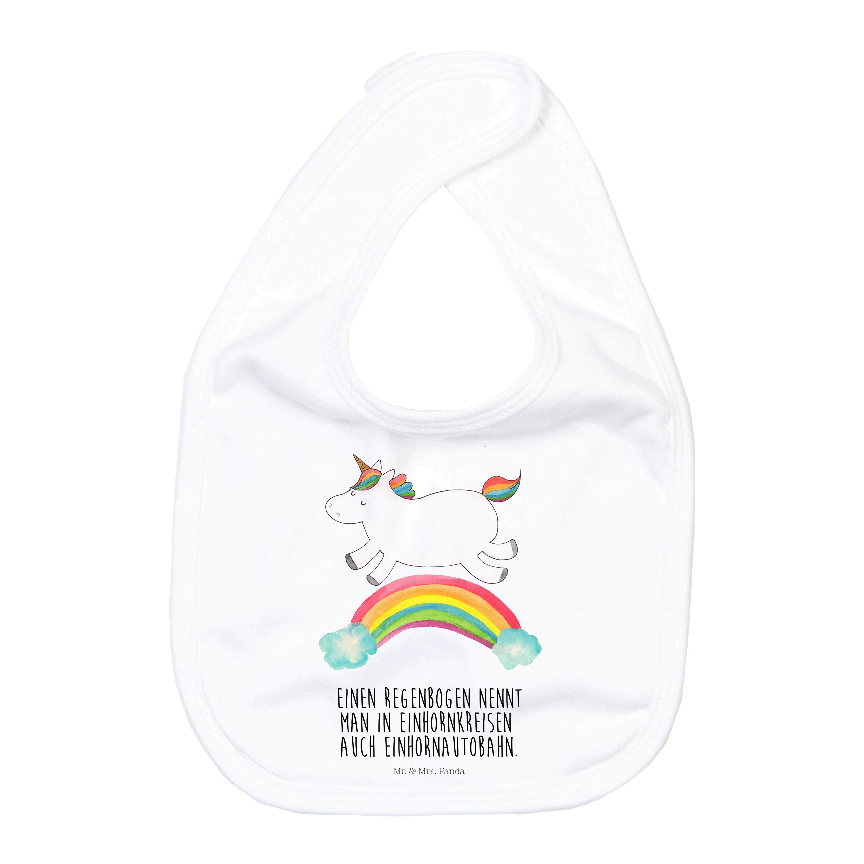 Tragetuch Einhorn Regenbogen - Weiß - Geschenk, Glitzer, Baby Lätzchen, Geschen