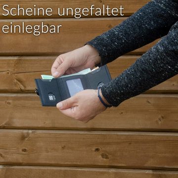 Solo Pelle Mini Geldbörse Slim Wallet mit Münzfach [12 Karten] Slimwallet Riva [RFID-Schutz], echt Leder, Made in Europe in elegantem Design mit RFID Schutz