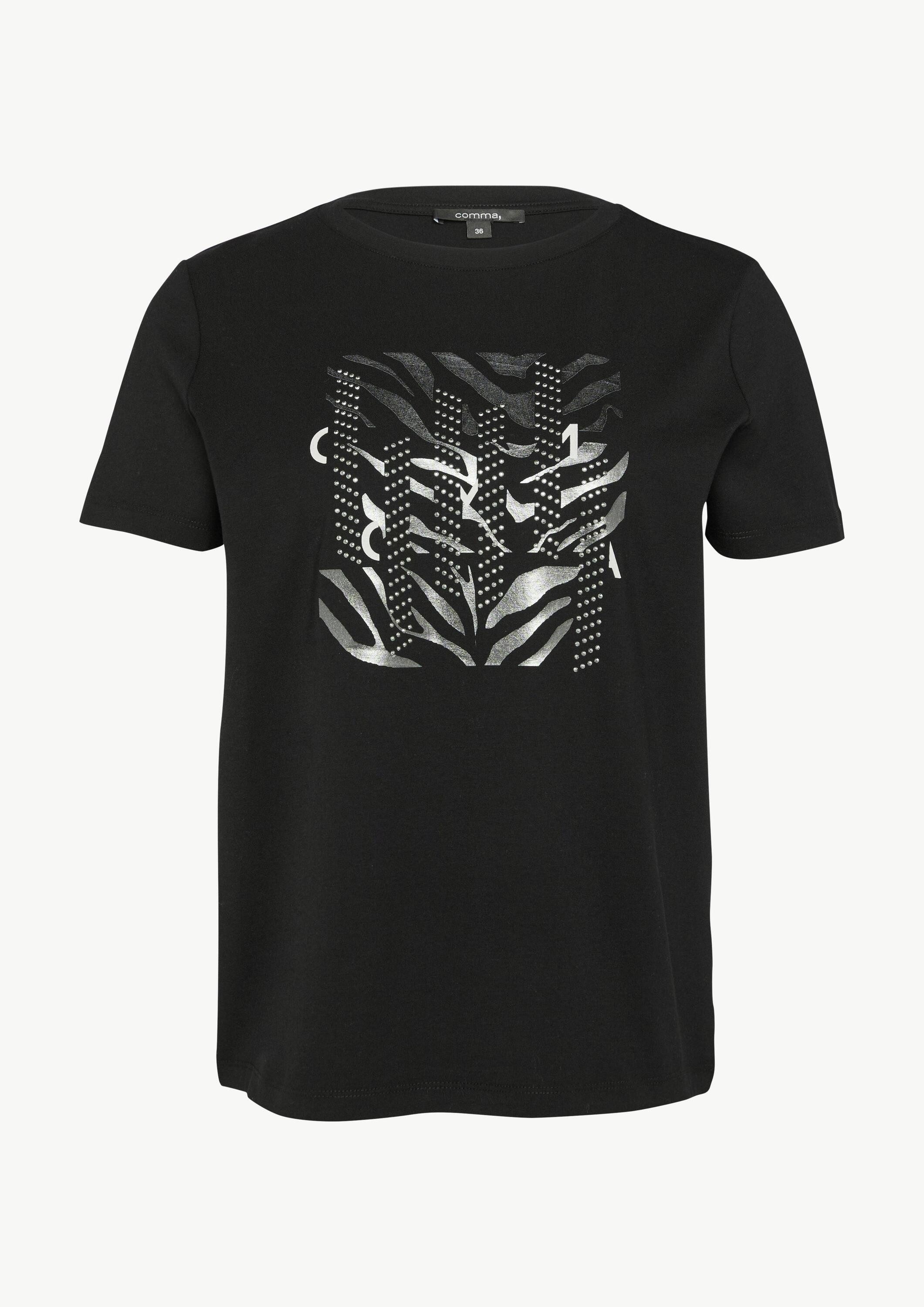 comma Kurzarmshirt T-Shirt T-Shirt mit Artwork