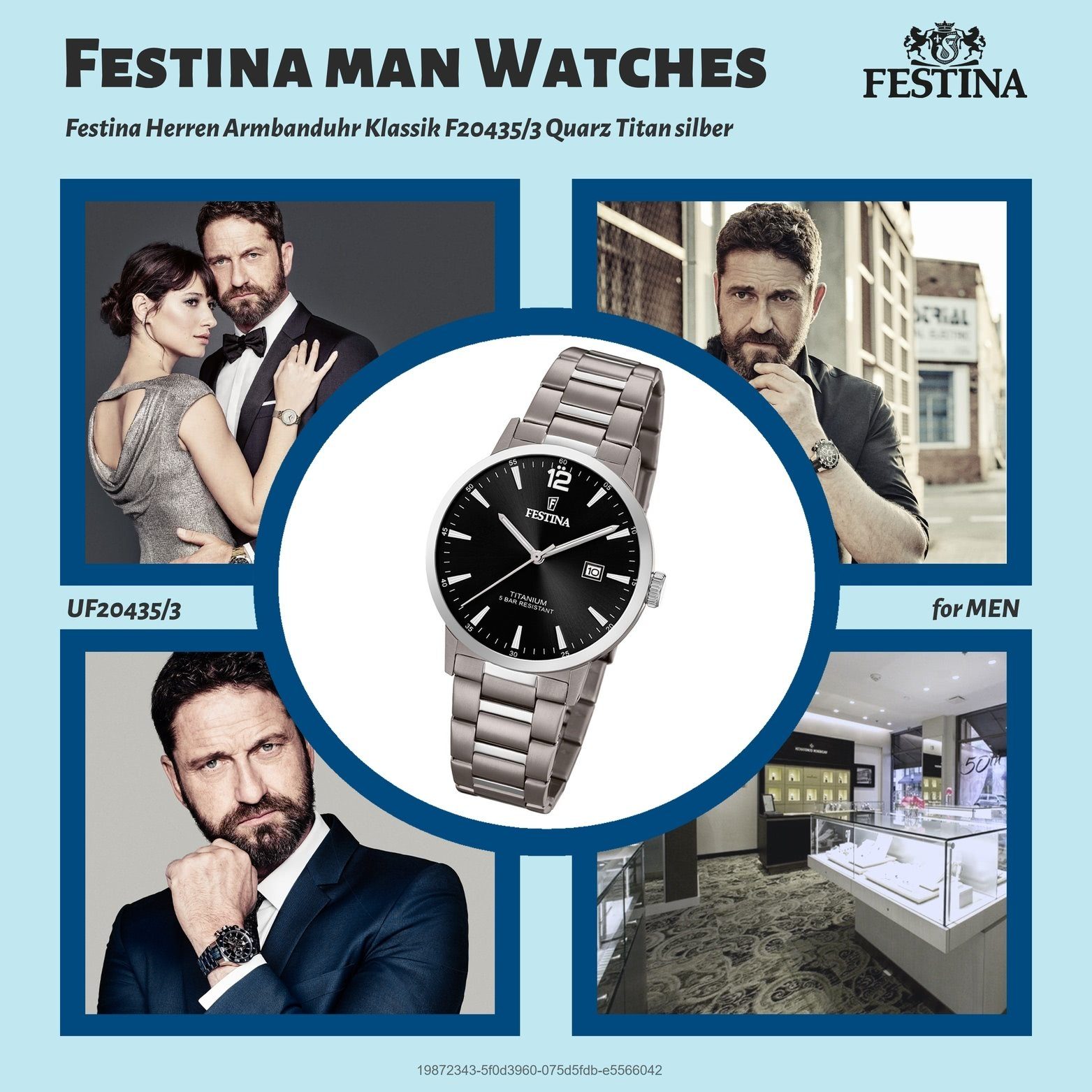 rund, (ca. Herrenuhr Uhr, silber, groß Quarzuhr Titanarmband Titan 40mm) Herren Festina Festina